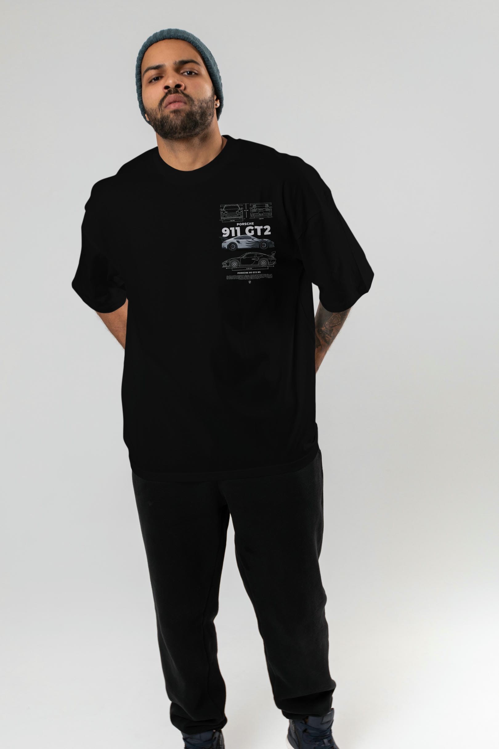 PORSCHE 911 GT2 RS 3 Ön Sol Baskılı Oversize t-shirt Erkek Kadın Unisex %100 Pamuk Bisiklet Yaka tişort