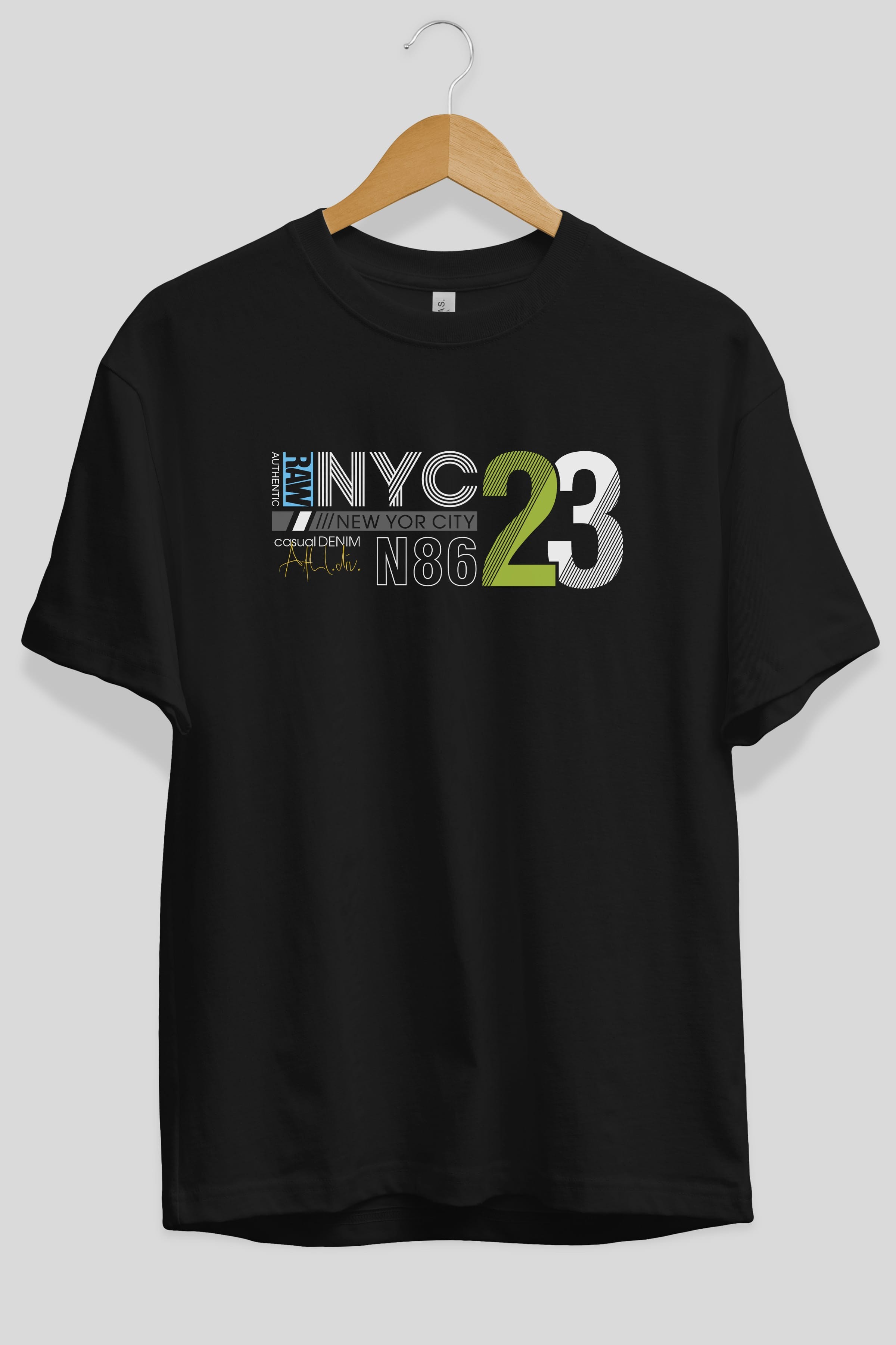 NYC 23 Ön Baskılı Oversize t-shirt Erkek Kadın Unisex