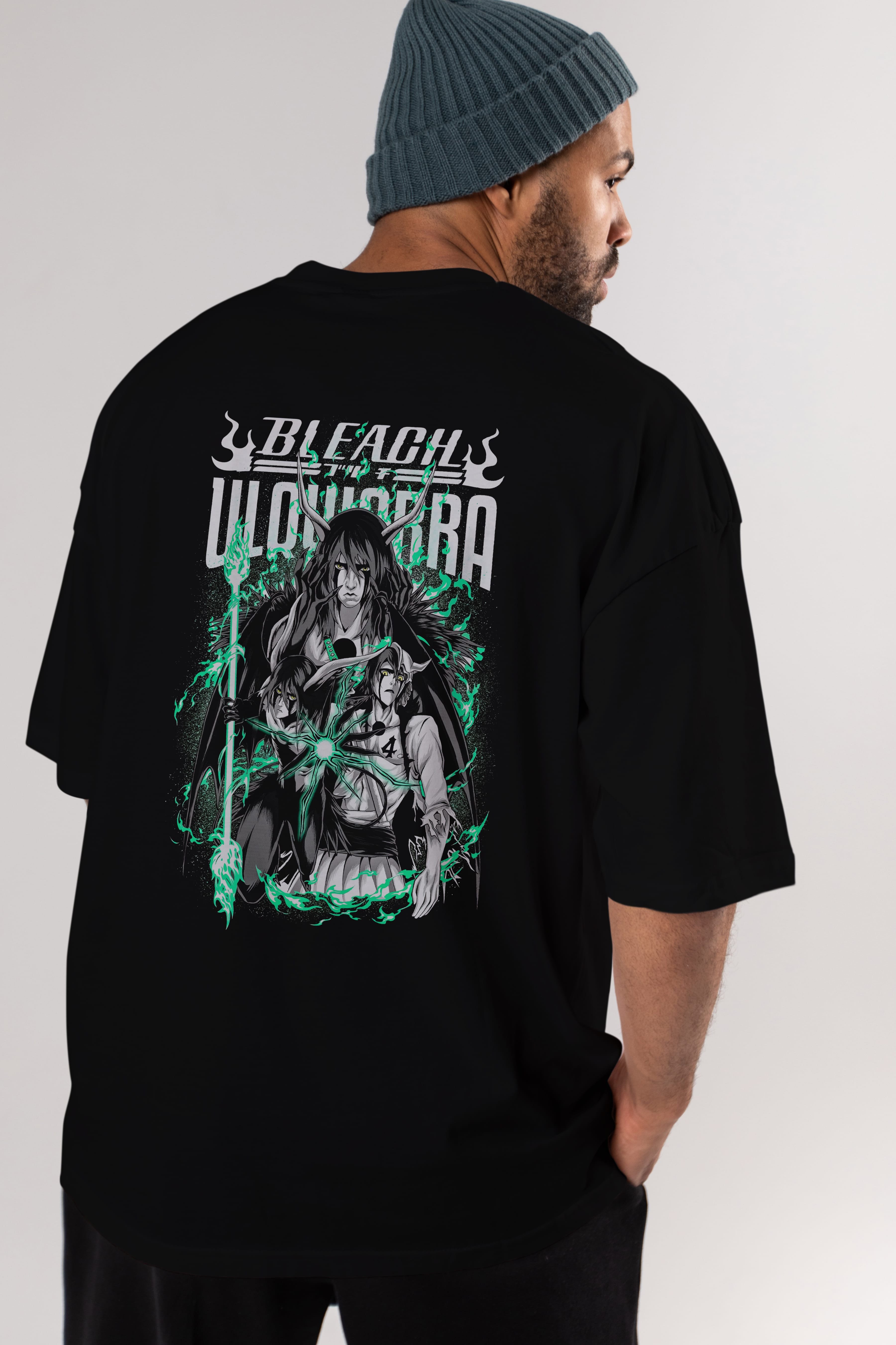 BLEACH(ULQUIARRA) Anime Arka Baskılı Oversize t-shirt Erkek Kadın Unisex