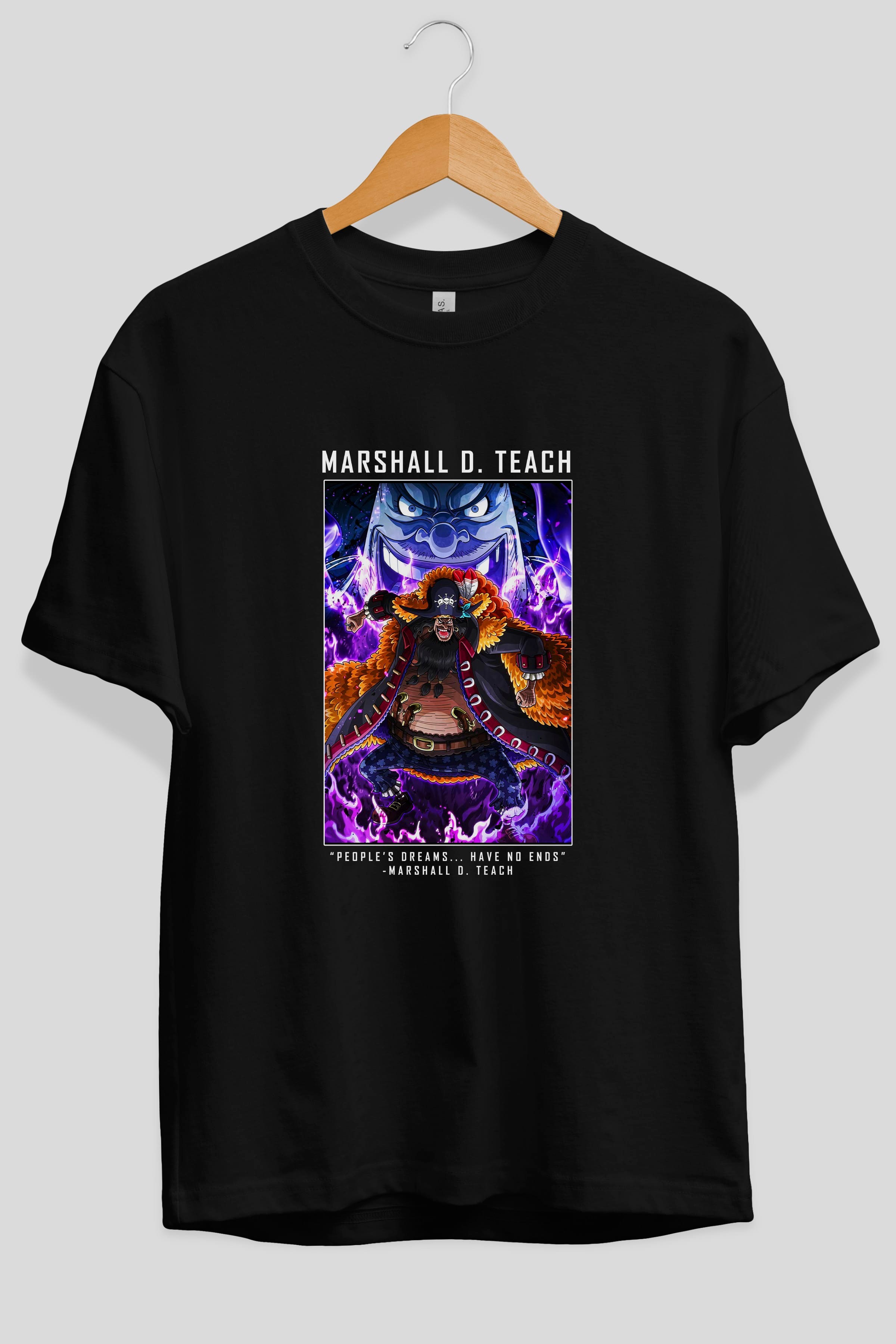 Blackbeard Anime Ön Baskılı Oversize t-shirt Erkek Kadın Unisex