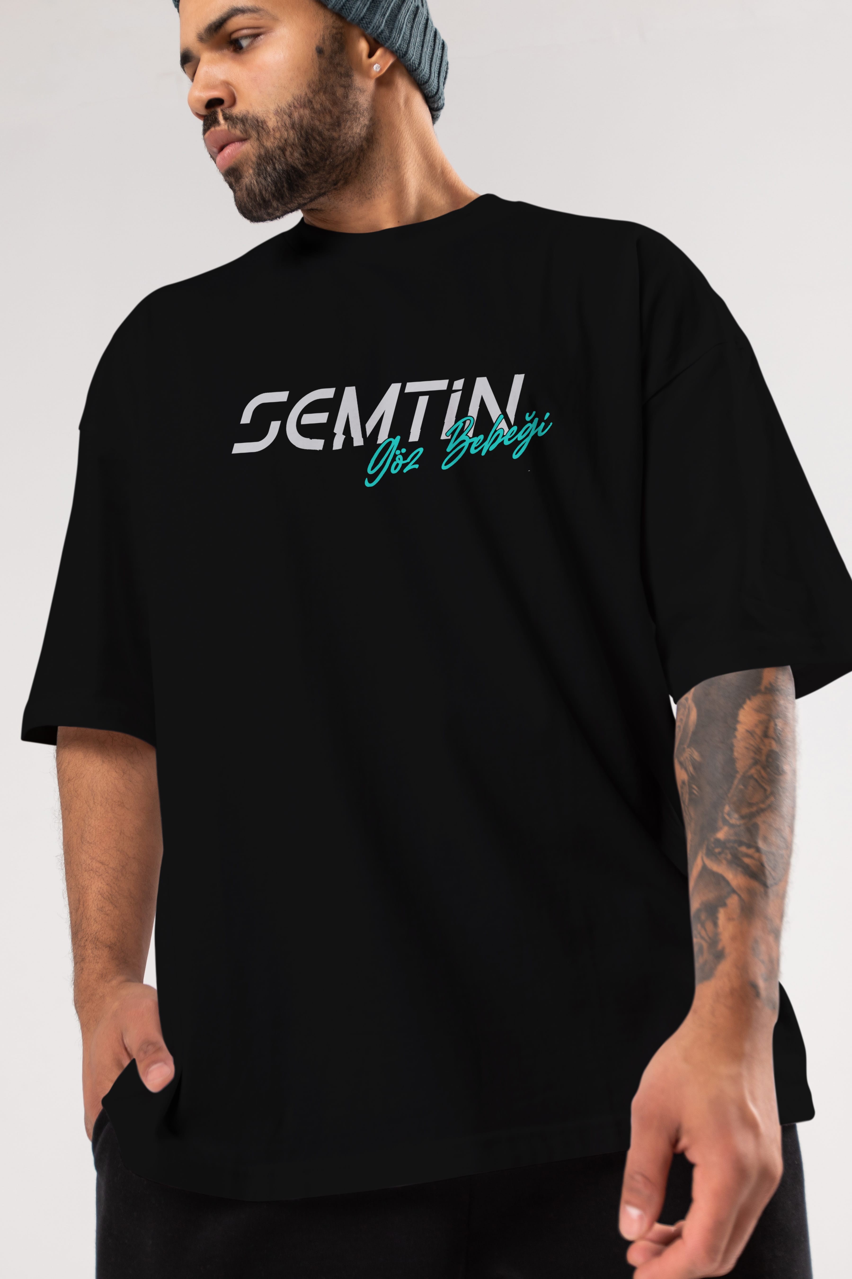 Semtin Göz Bebeği Ön Baskılı Oversize t-shirt %100 pamuk Erkek Kadın Unisex