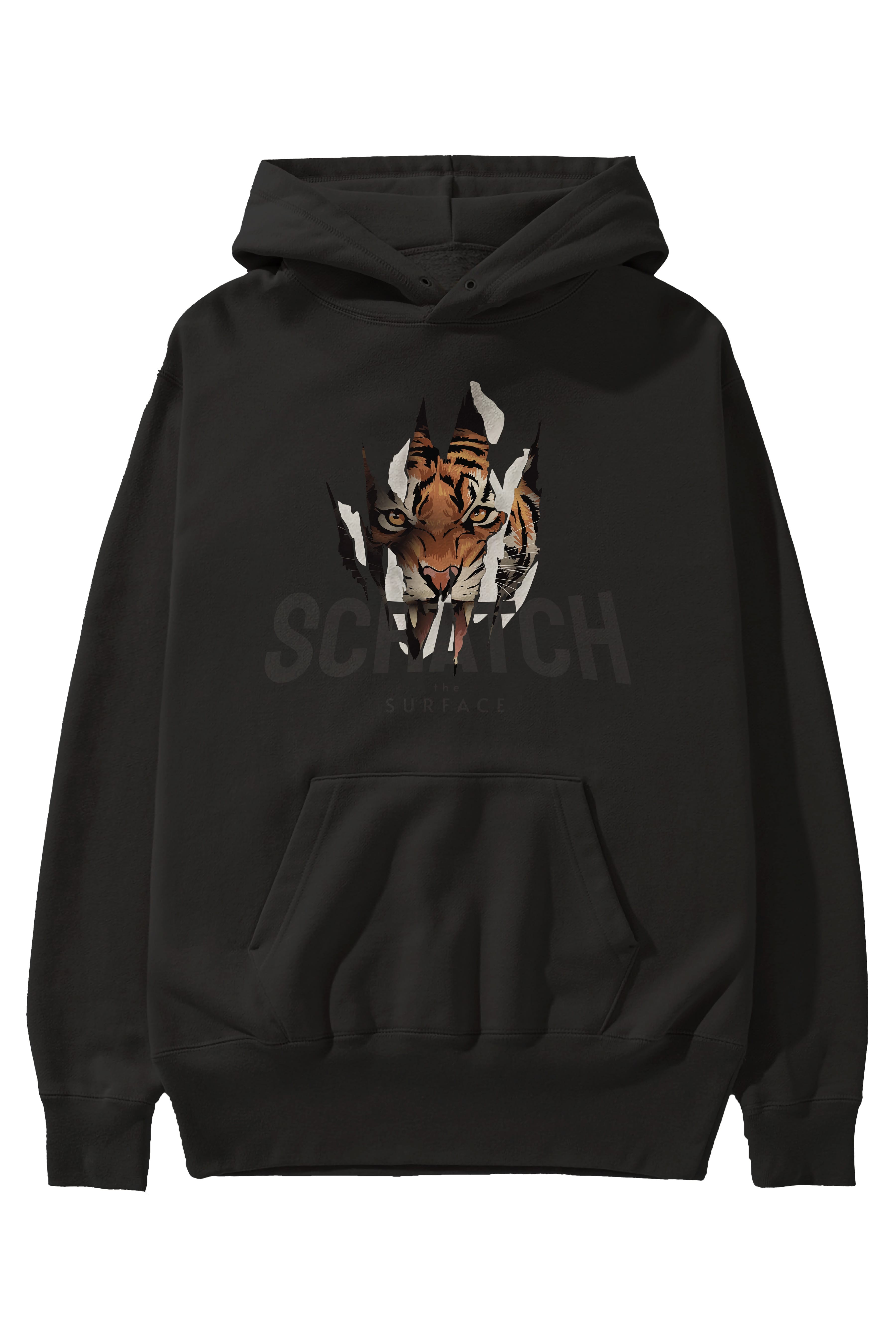 Teddy Bear Scratch Ön Baskılı Hoodie Oversize Kapüşonlu Sweatshirt Erkek Kadın Unisex