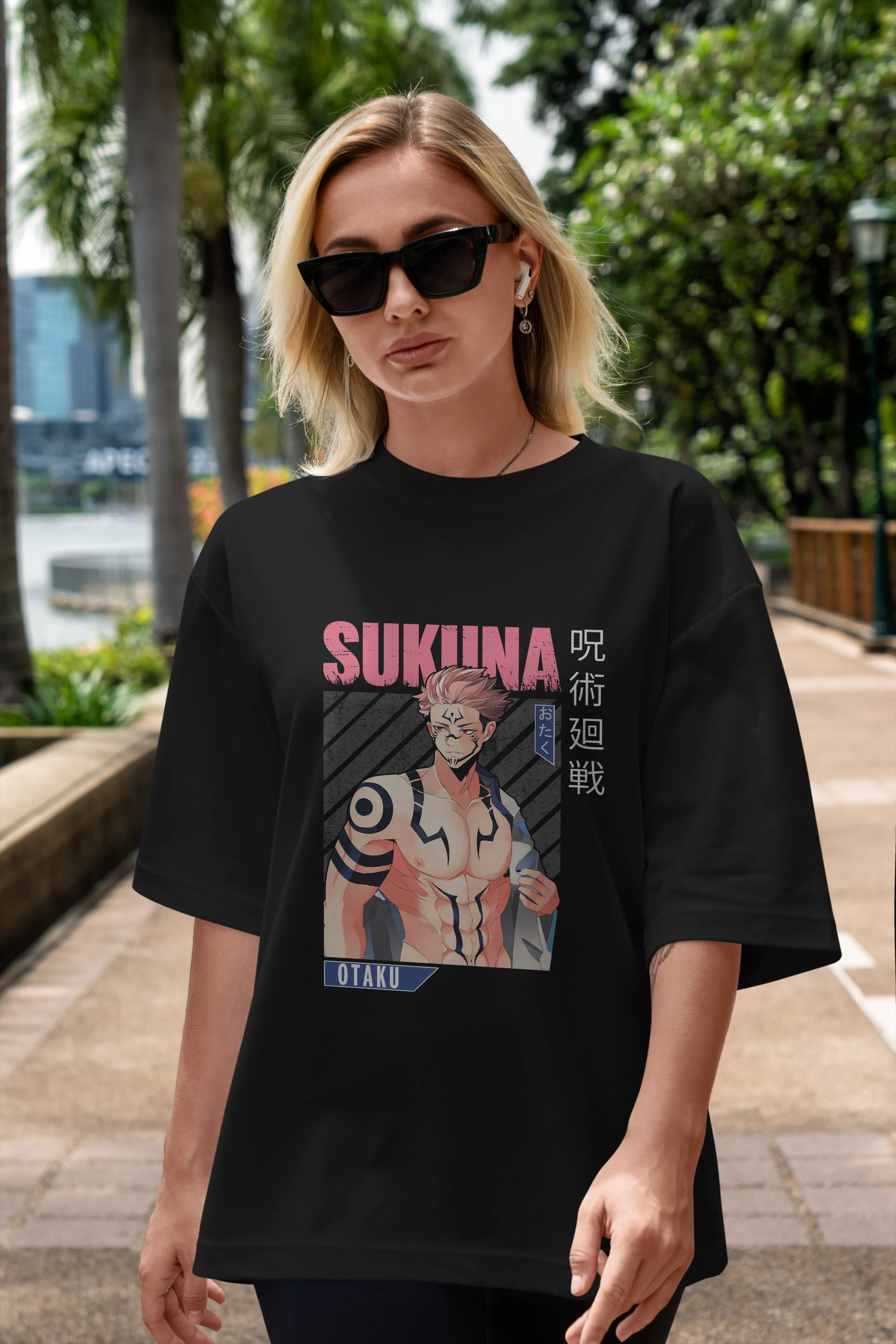 Sukuna Ryoumen 1 Anime Ön Baskılı Oversize t-shirt %100 pamuk Erkek Kadın Unisex