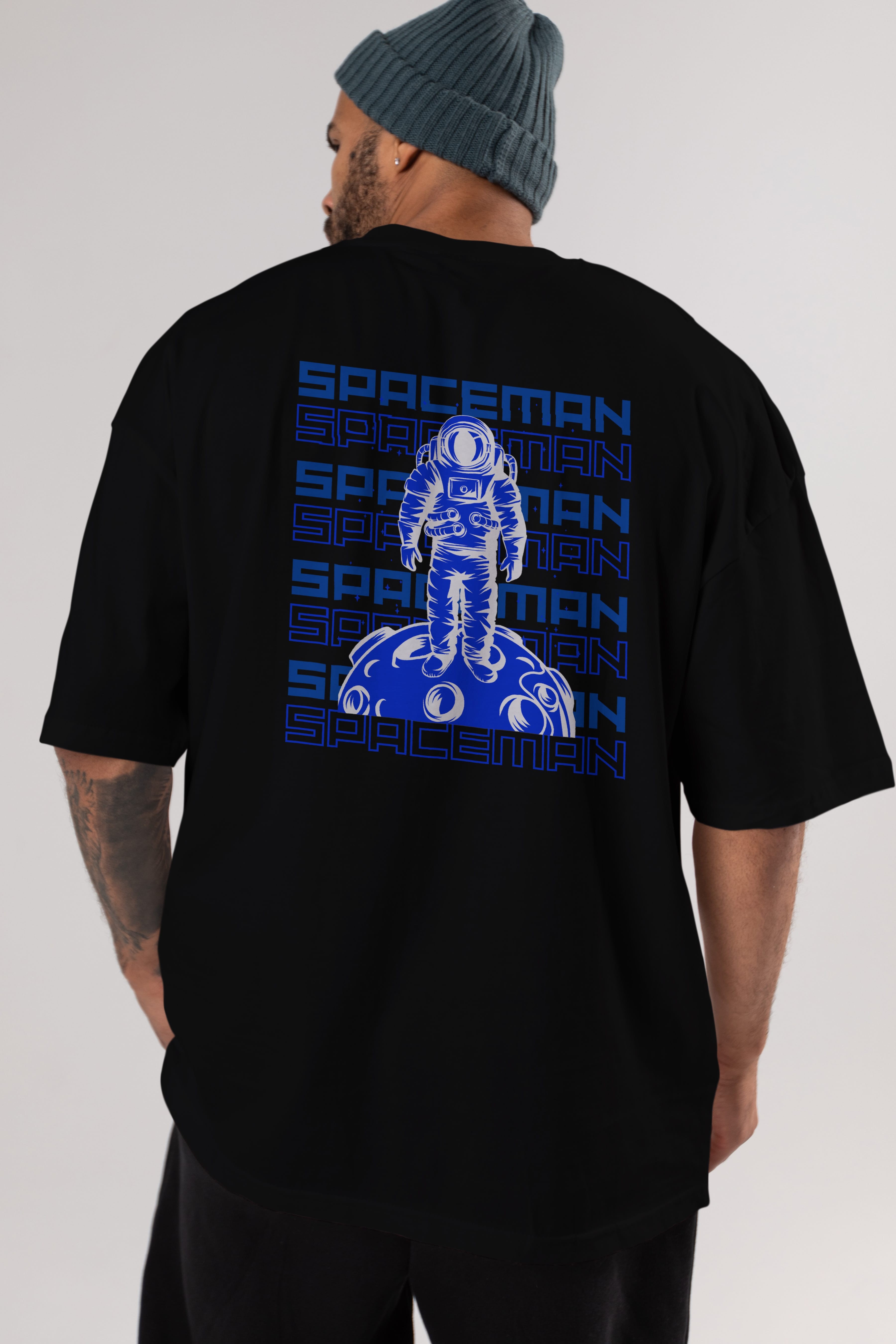 Spaceman Yazılı Arka Baskılı Oversize t-shirt Erkek Kadın Unisex