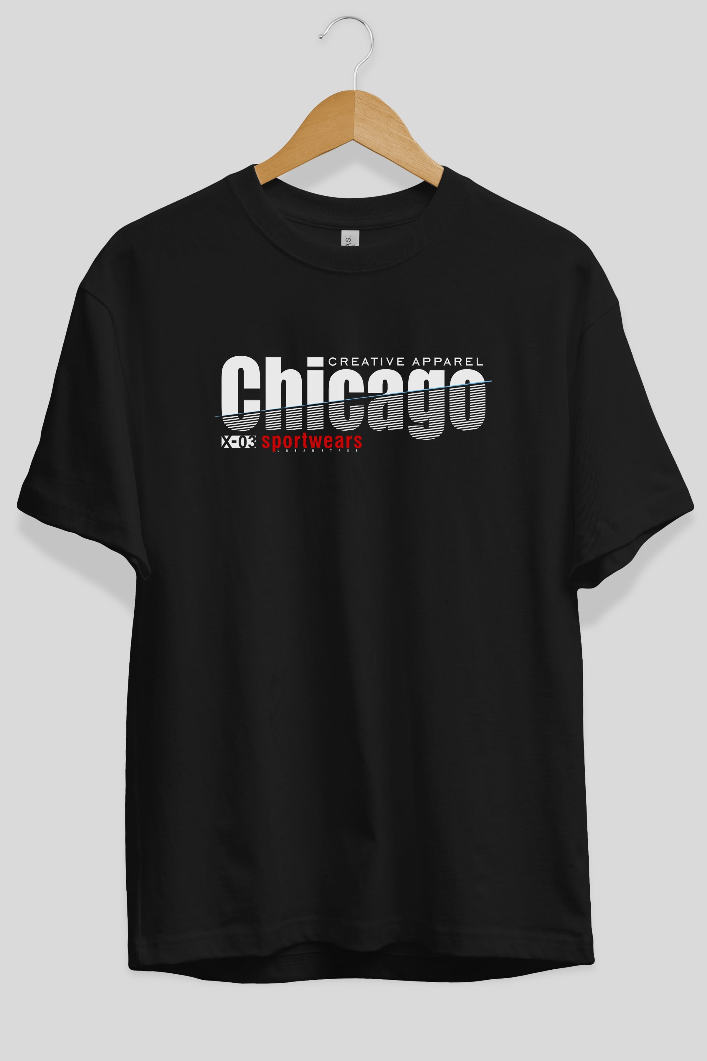 Chicago Sport Ön Baskılı Oversize t-shirt Erkek Kadın Unisex