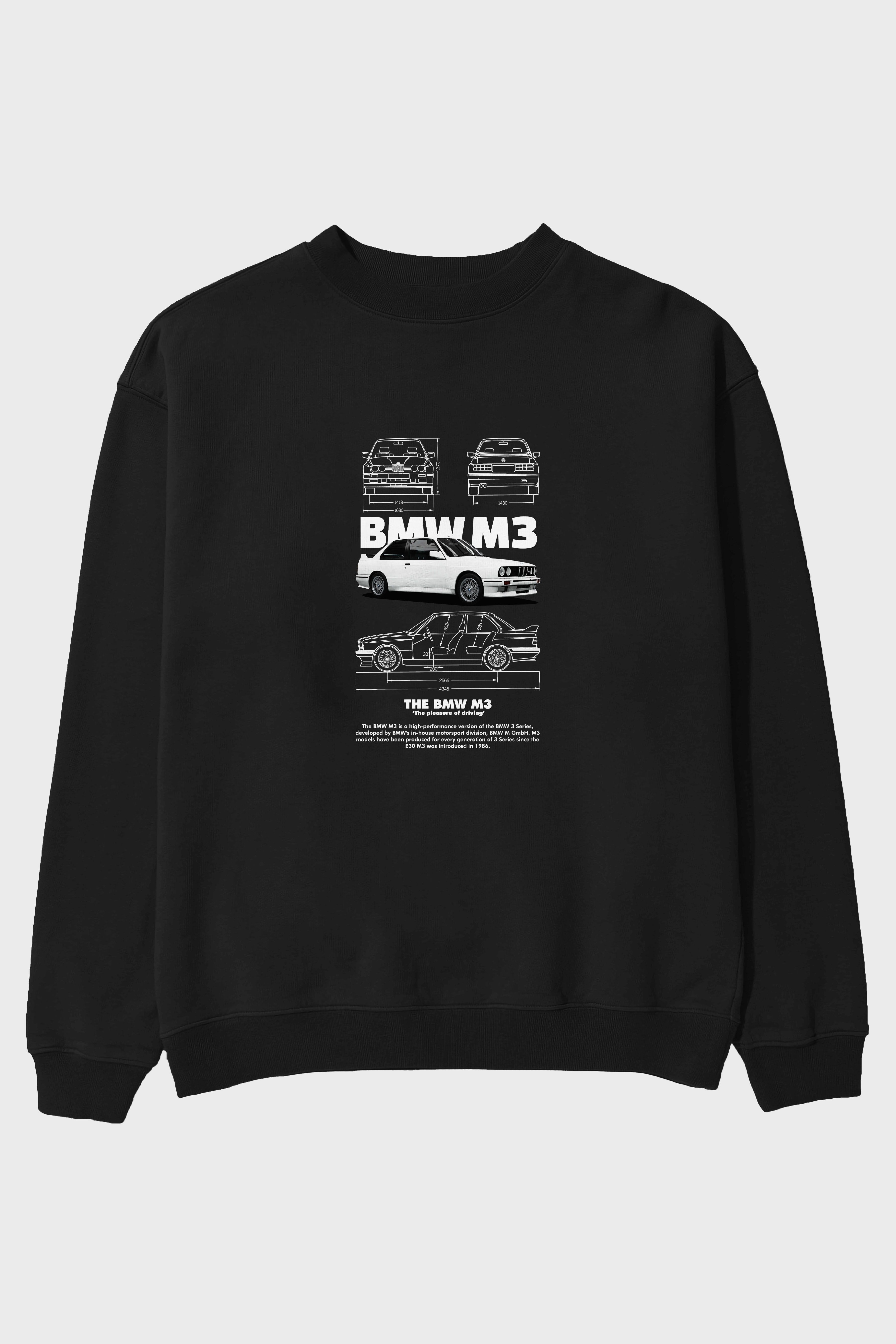 BMW M3 Ön Baskılı Anime Oversize Sweatshirt Erkek Kadın Unisex