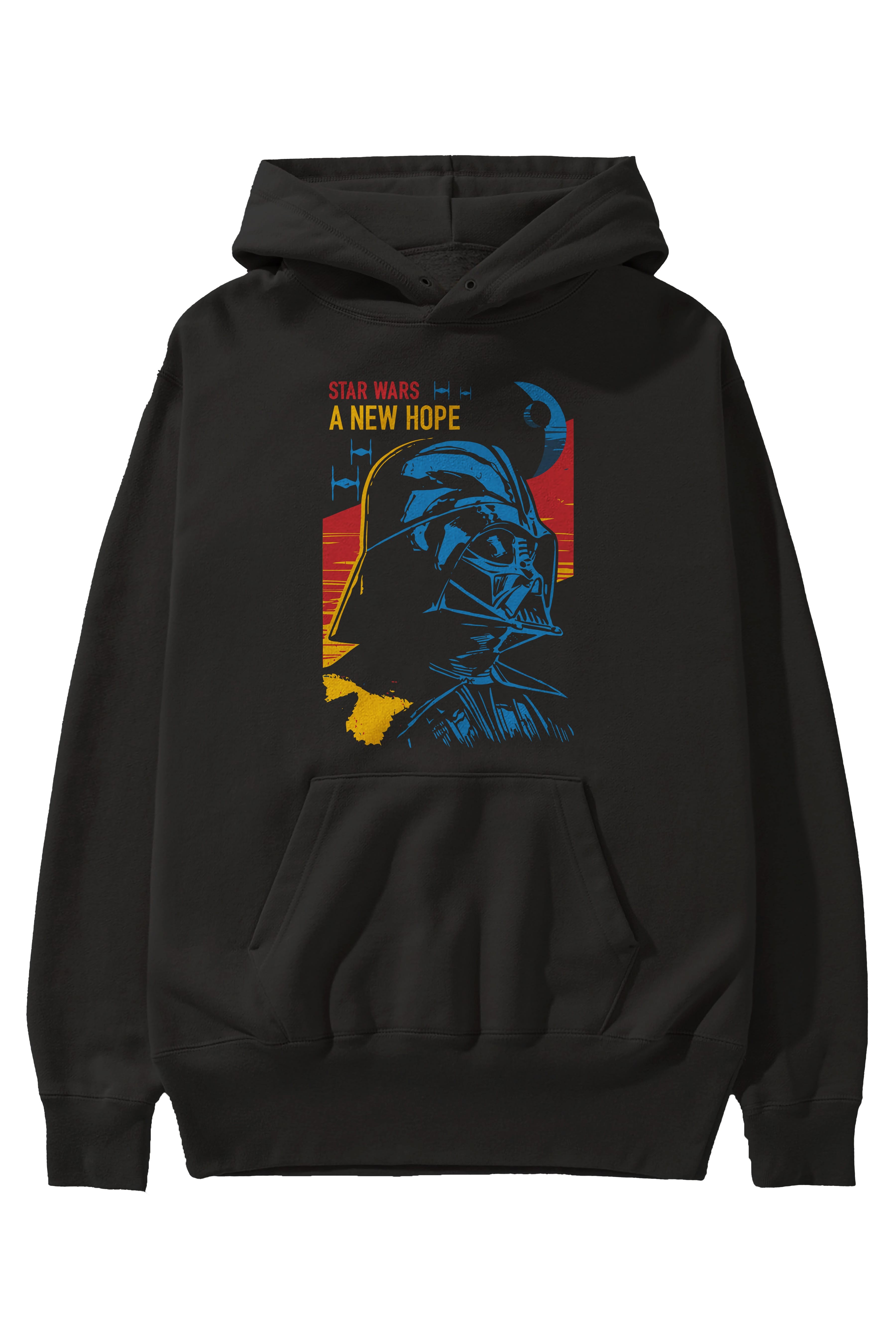 Star Wars Ön Baskılı Hoodie Oversize Kapüşonlu Sweatshirt Erkek Kadın Unisex