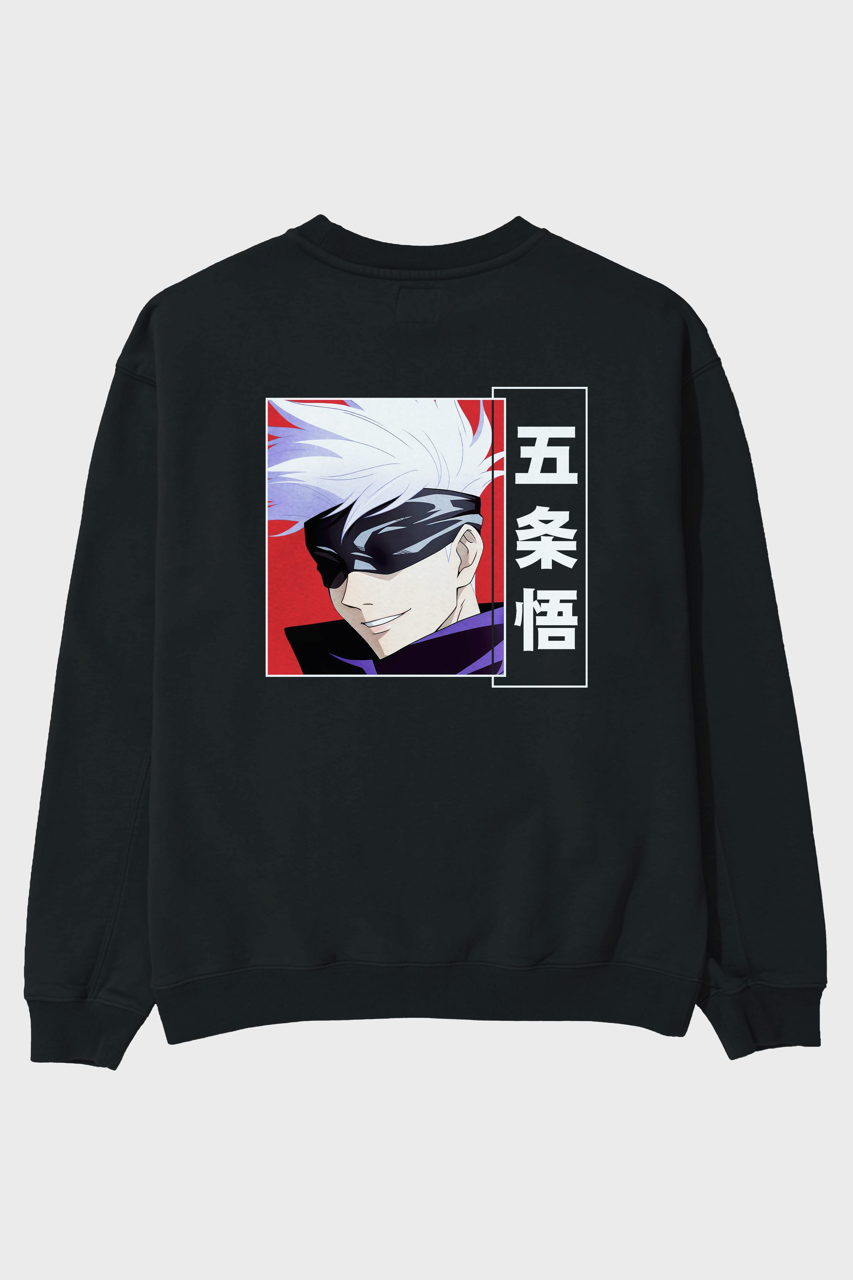 SATORU GOJO Anime Arka Baskılı Oversize Sweatshirt Erkek Kadın Unisex