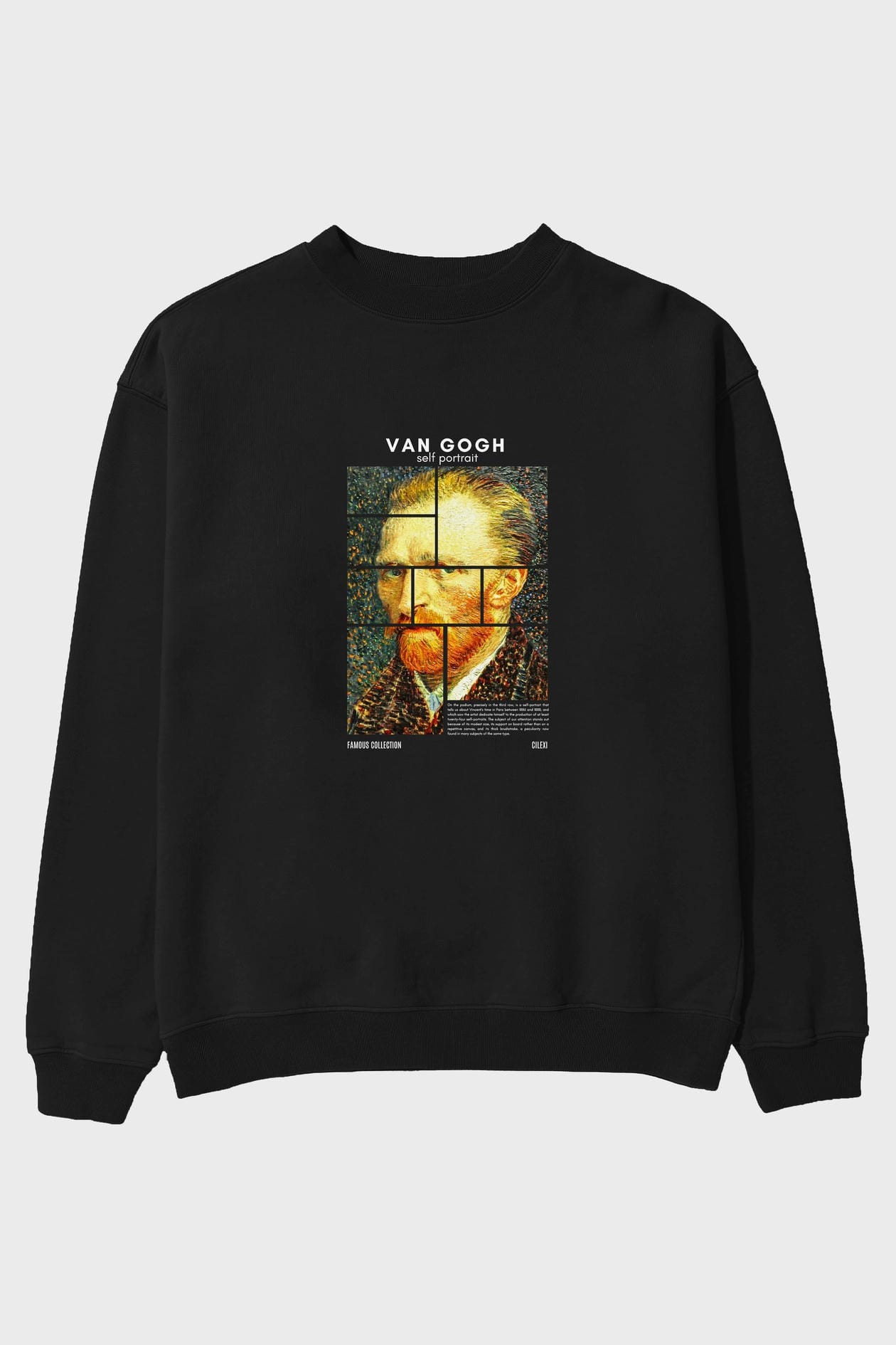 Van Gogh Self Portrait ön Baskılı Oversize Sweatshirt Erkek Kadın Unisex