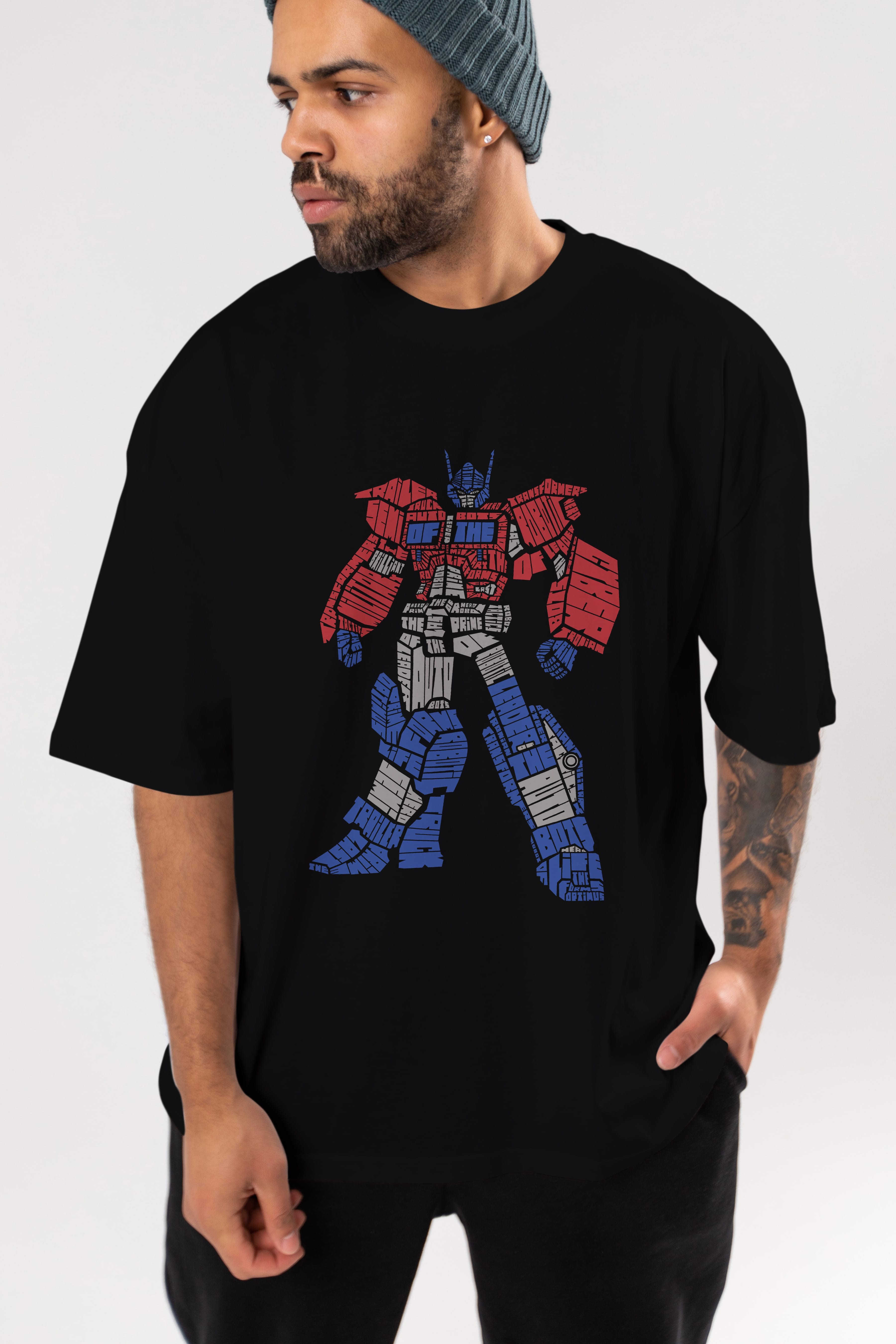 Optimus Prime Ön Baskılı Oversize t-shirt %100 pamuk Erkek Kadın Unisex