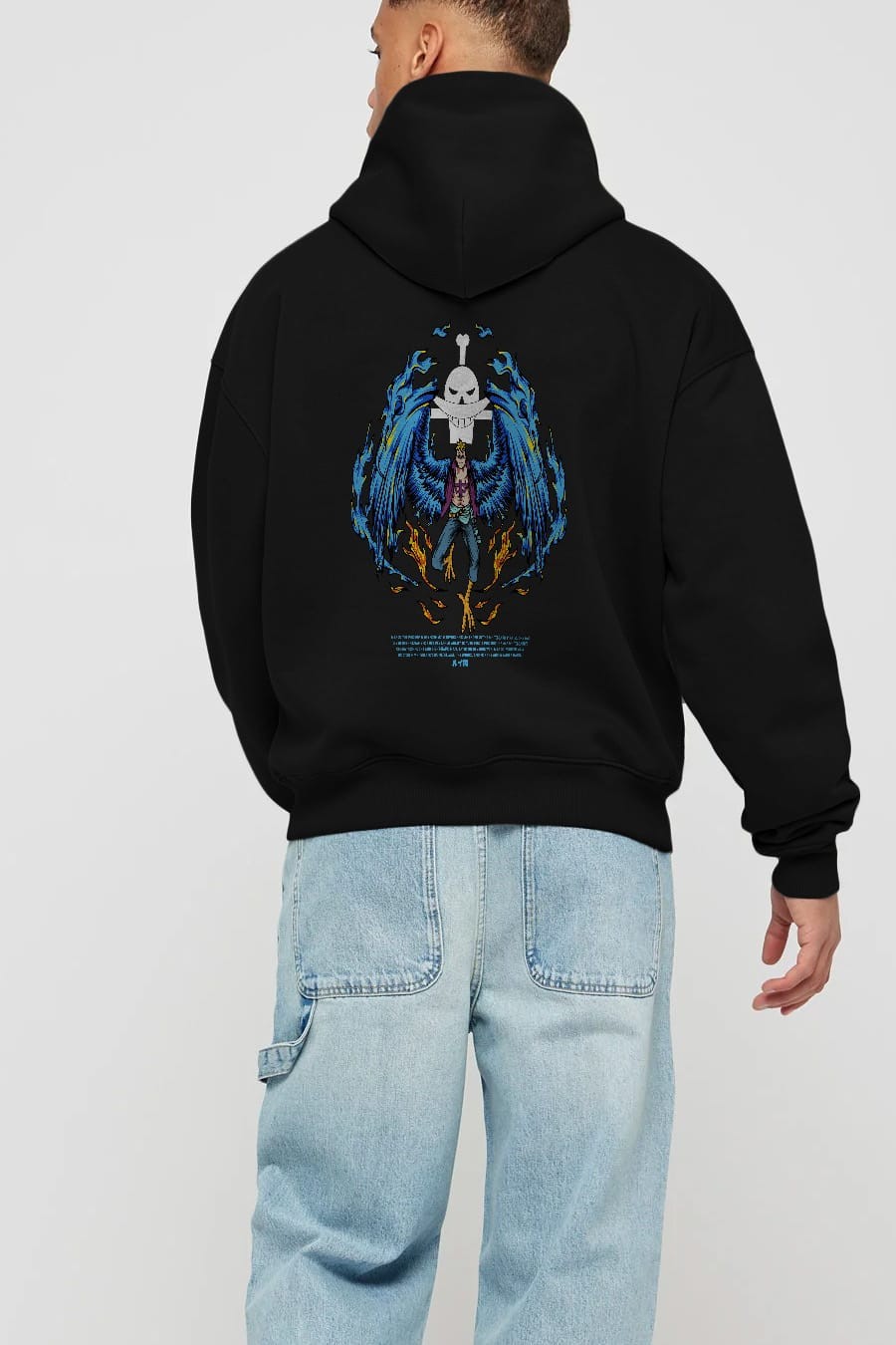 Marco Anime Arka Baskılı Hoodie Oversize Kapüşonlu Sweatshirt Erkek Kadın Unisex