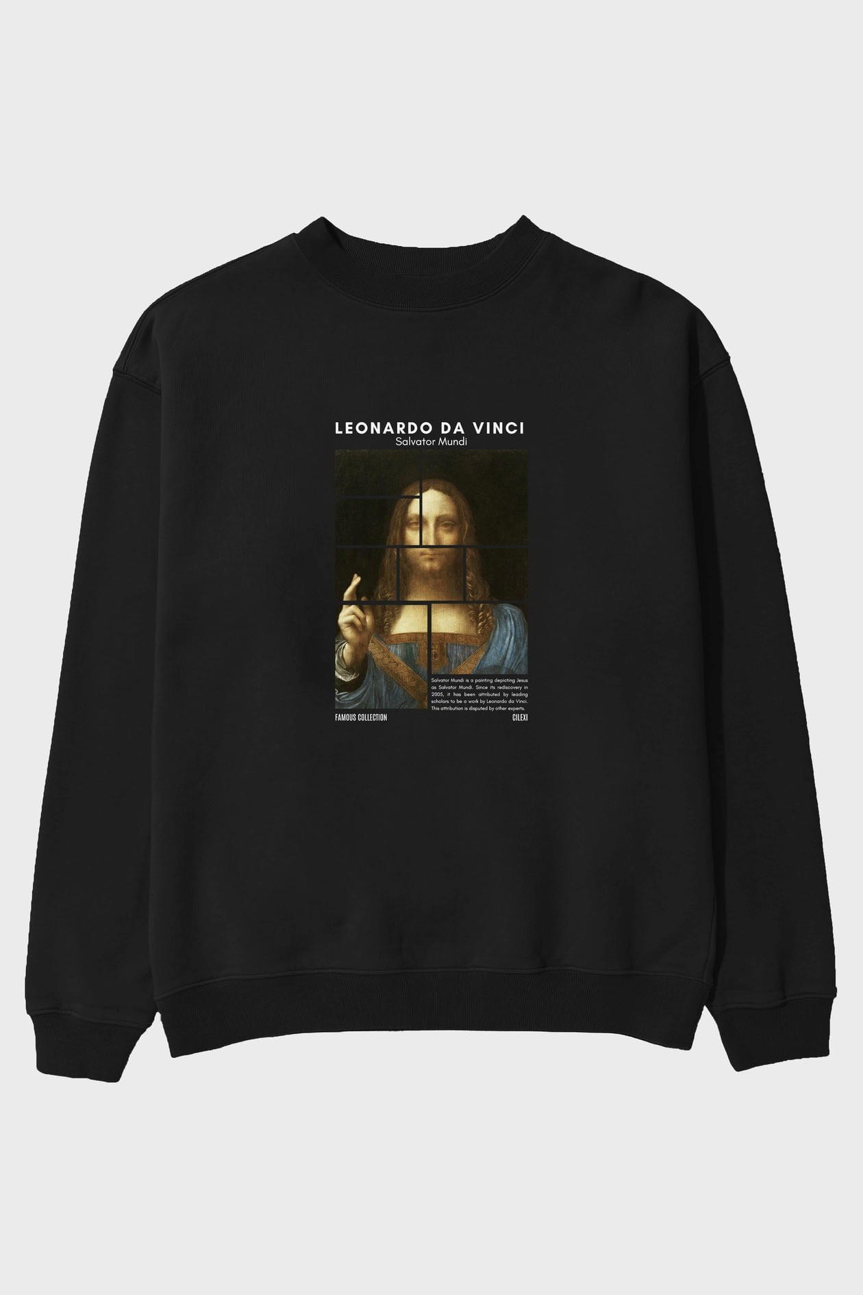 Salvador Mundi ön Baskılı Oversize Sweatshirt Erkek Kadın Unisex