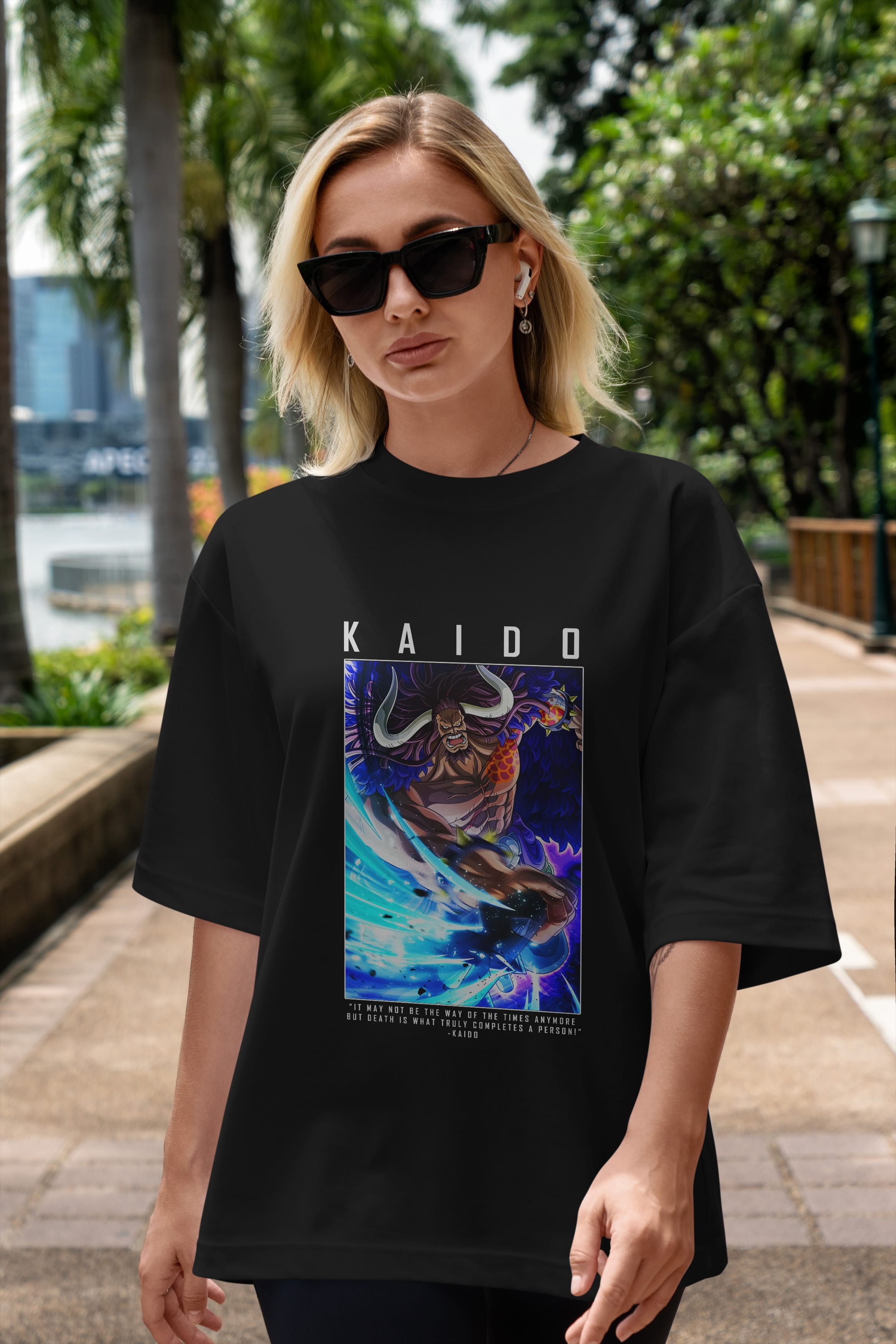 Kaido 2 Anime Ön Baskılı Oversize t-shirt Erkek Kadın Unisex