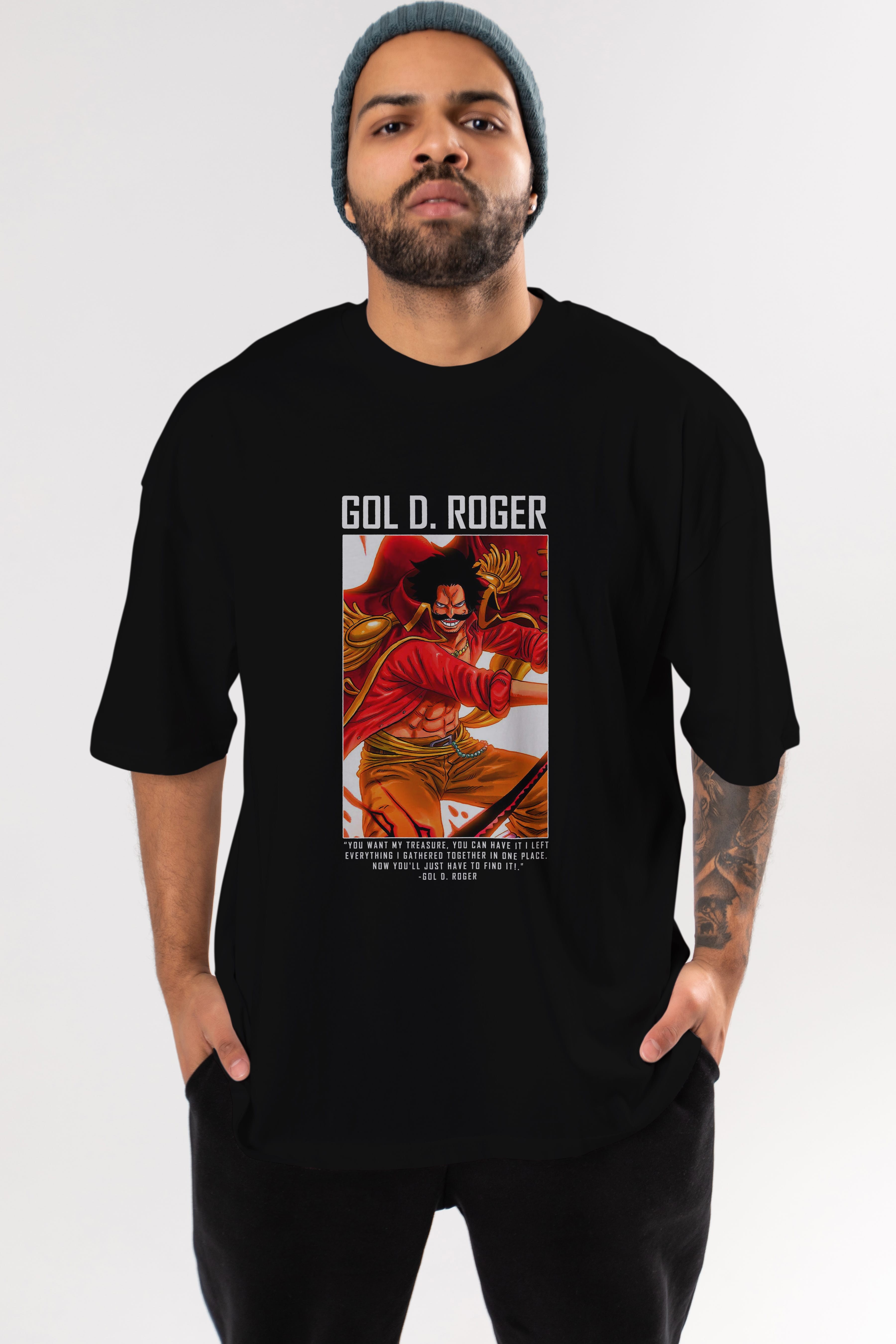 Gol D. Roger Anime Ön Baskılı Oversize t-shirt Erkek Kadın Unisex