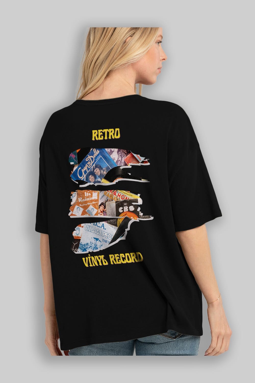 Retro Design Arka Baskılı Oversize t-shirt Erkek Kadın Unisex