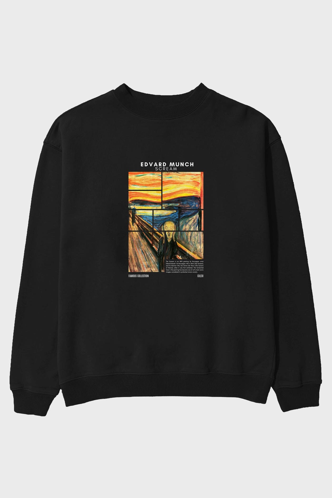 Edvard Munch Scream ön Baskılı Oversize Sweatshirt Erkek Kadın Unisex
