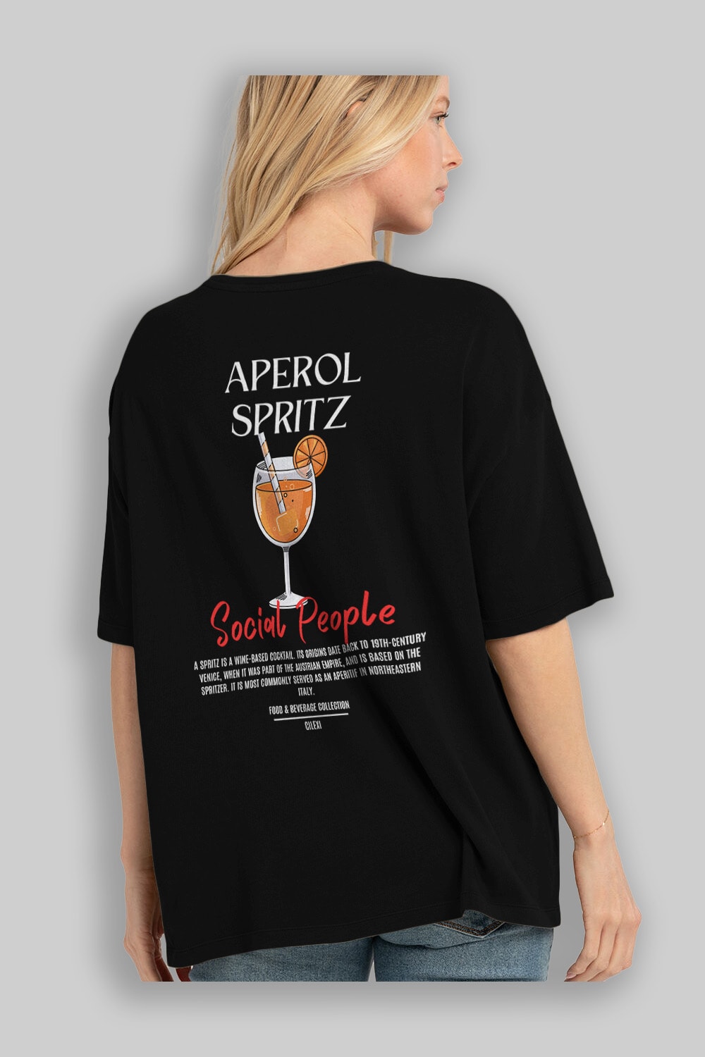 Aperol Sprıtz Kokteyl Serisi Baskılı Oversize t-shirt Erkek Kadın Unisex %100 Pamuk Bisiklet Yaka tişort
