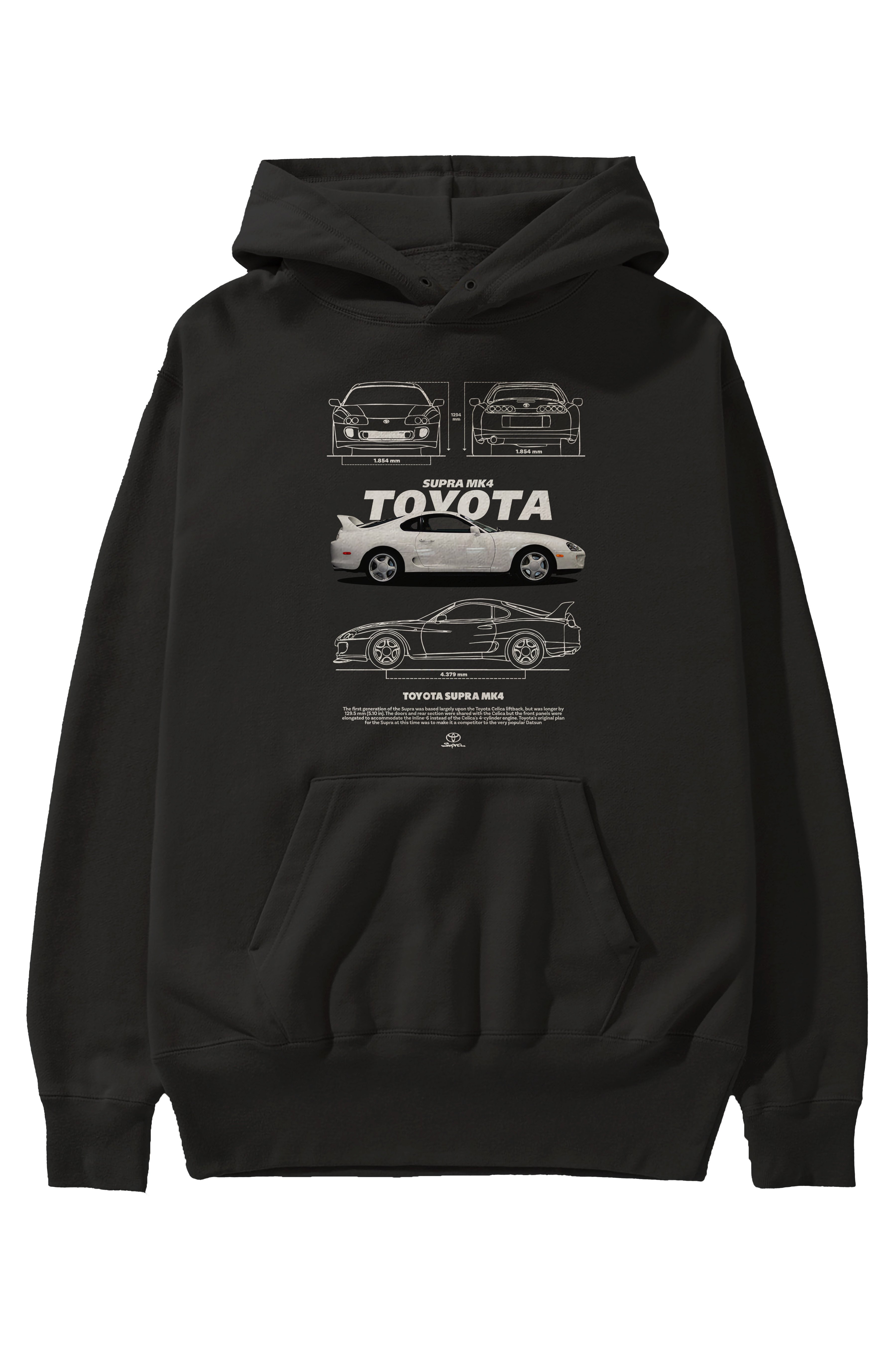 Toyota SUPRA MK4 1 Ön Baskılı Hoodie Oversize Kapüşonlu Sweatshirt Erkek Kadın Unisex