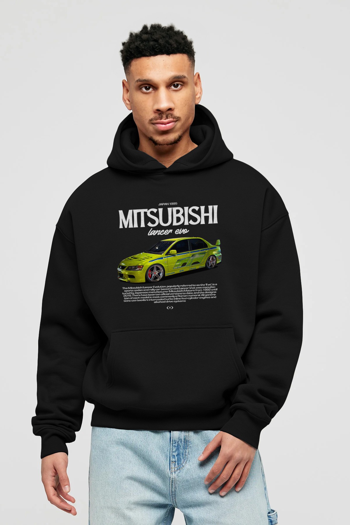 MITSUBISHI LANCER EVO 3 Ön Baskılı Hoodie Oversize Kapüşonlu Sweatshirt Erkek Kadın Unisex