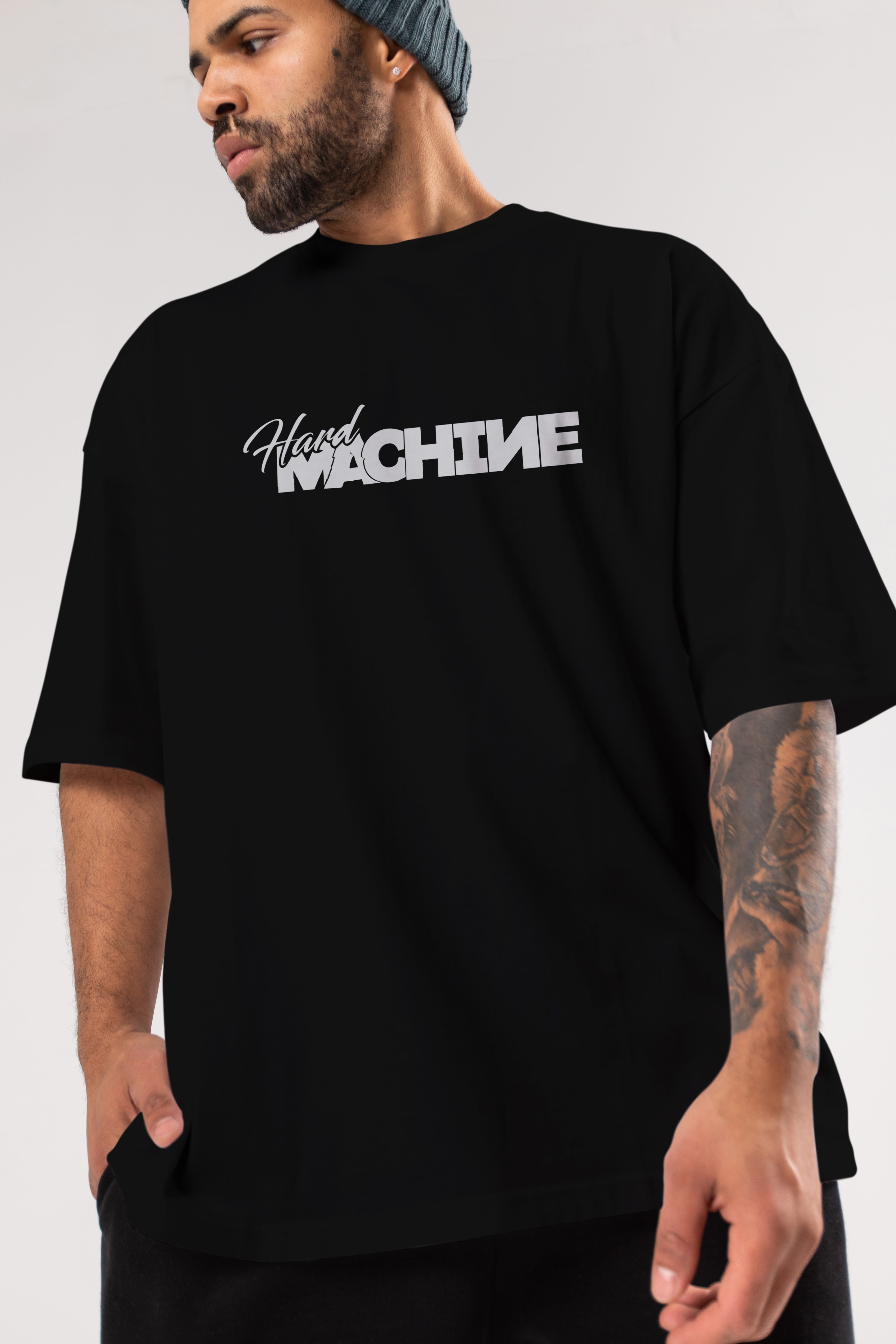 Hard Machine Ön Baskılı Oversize t-shirt %100 pamuk Erkek Kadın Unisex