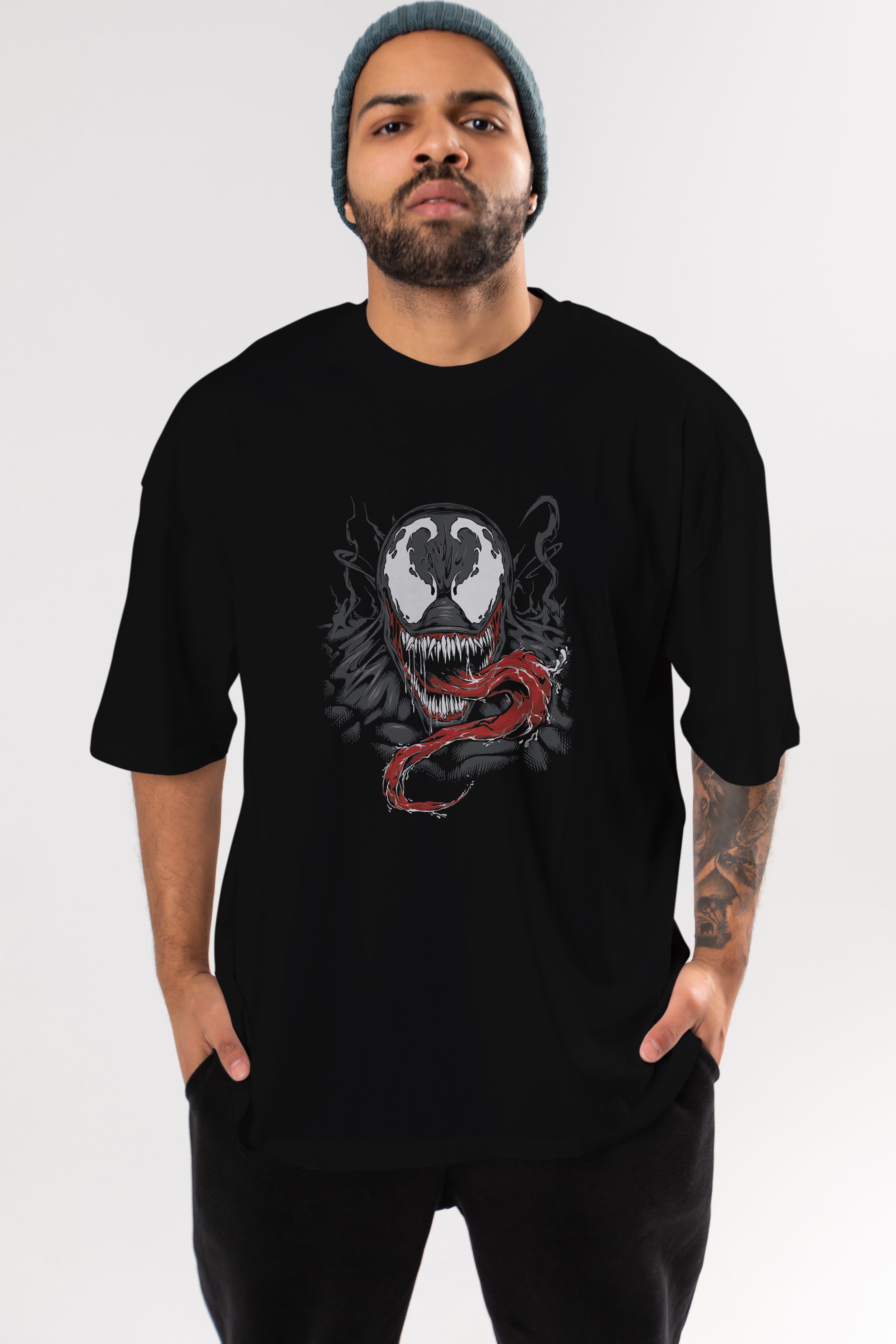Venom (18) Ön Baskılı Oversize t-shirt Erkek Kadın Unisex %100 Pamuk Bisiklet Yaka tişort