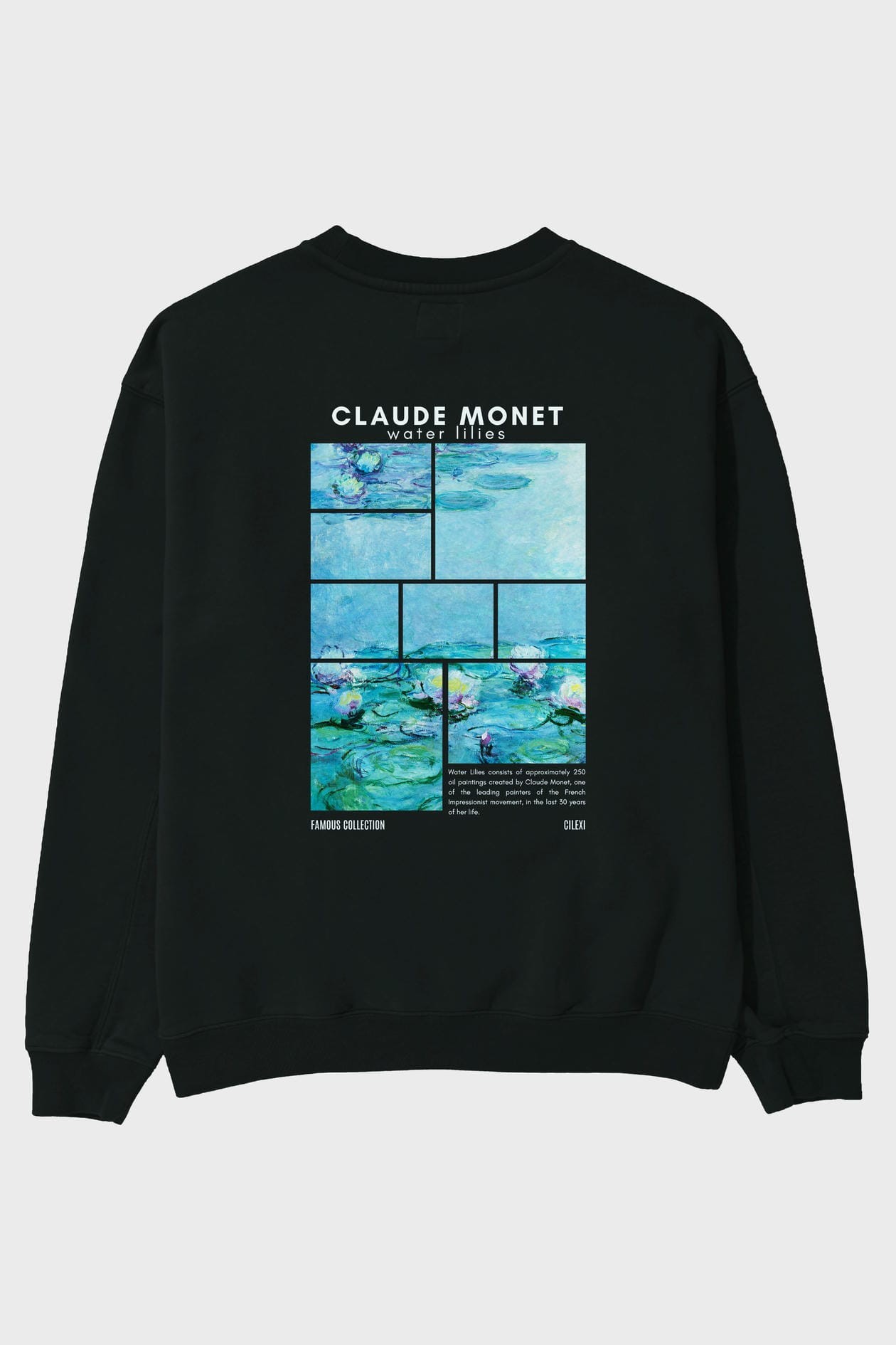 Claude Monet Arka Baskılı Oversize Sweatshirt Erkek Kadın Unisex