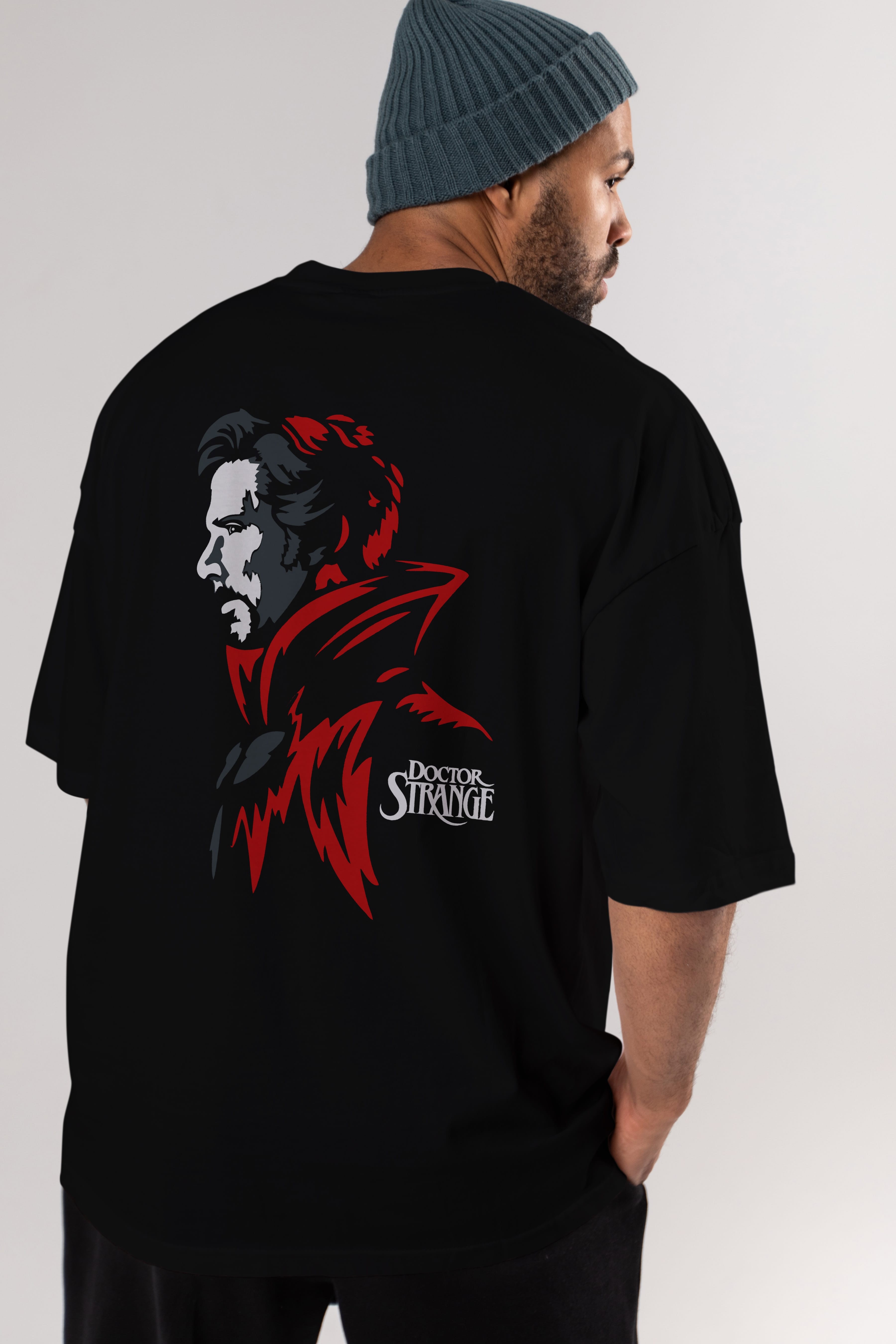Doctor Strange (2) Arka Baskılı Oversize t-shirt Erkek Kadın Unisex %100 Pamuk Bisiklet Yaka tişort