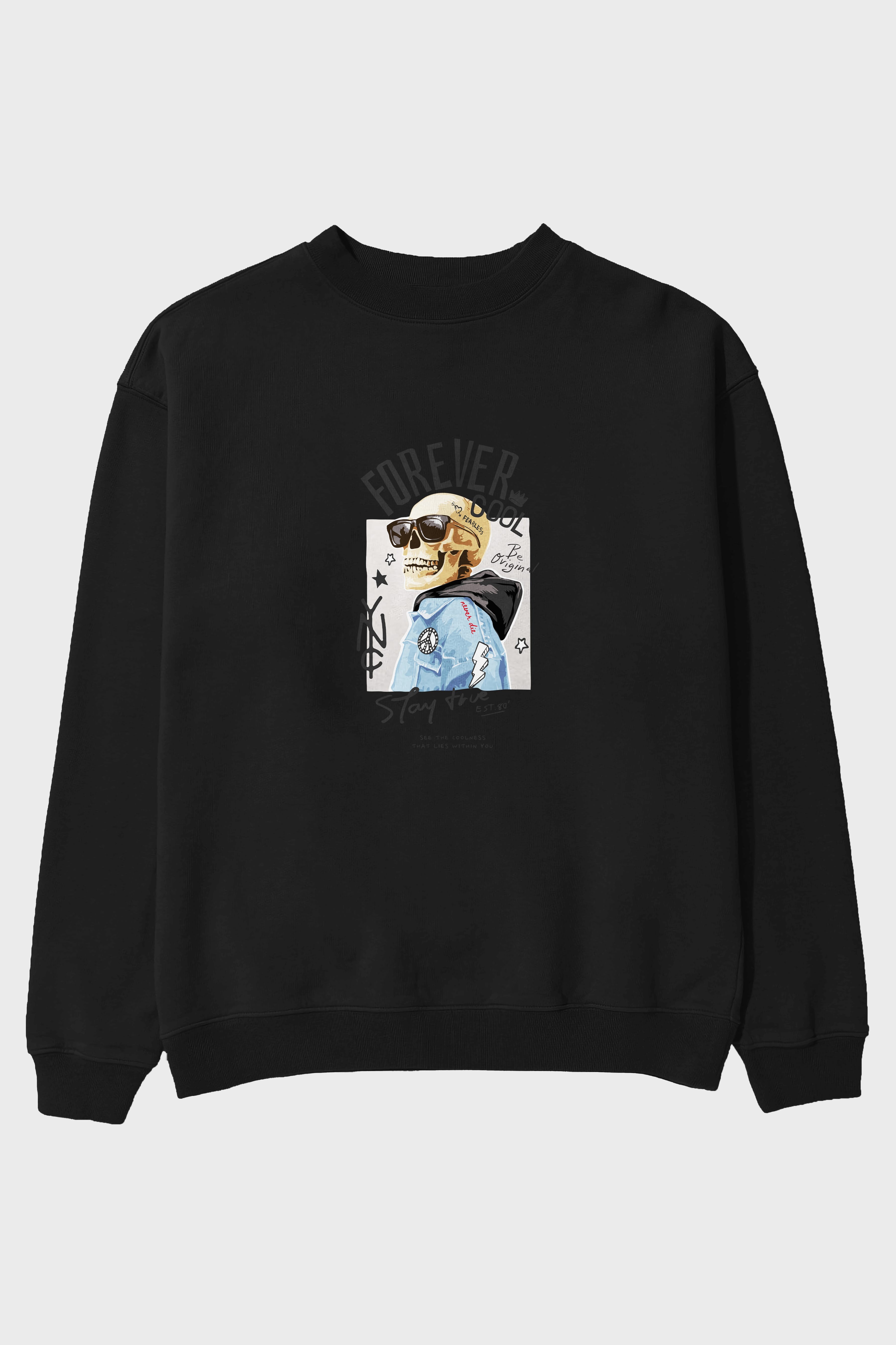 Teddy Bear Forever Cool Ön Baskılı Oversize Sweatshirt Erkek Kadın Unisex