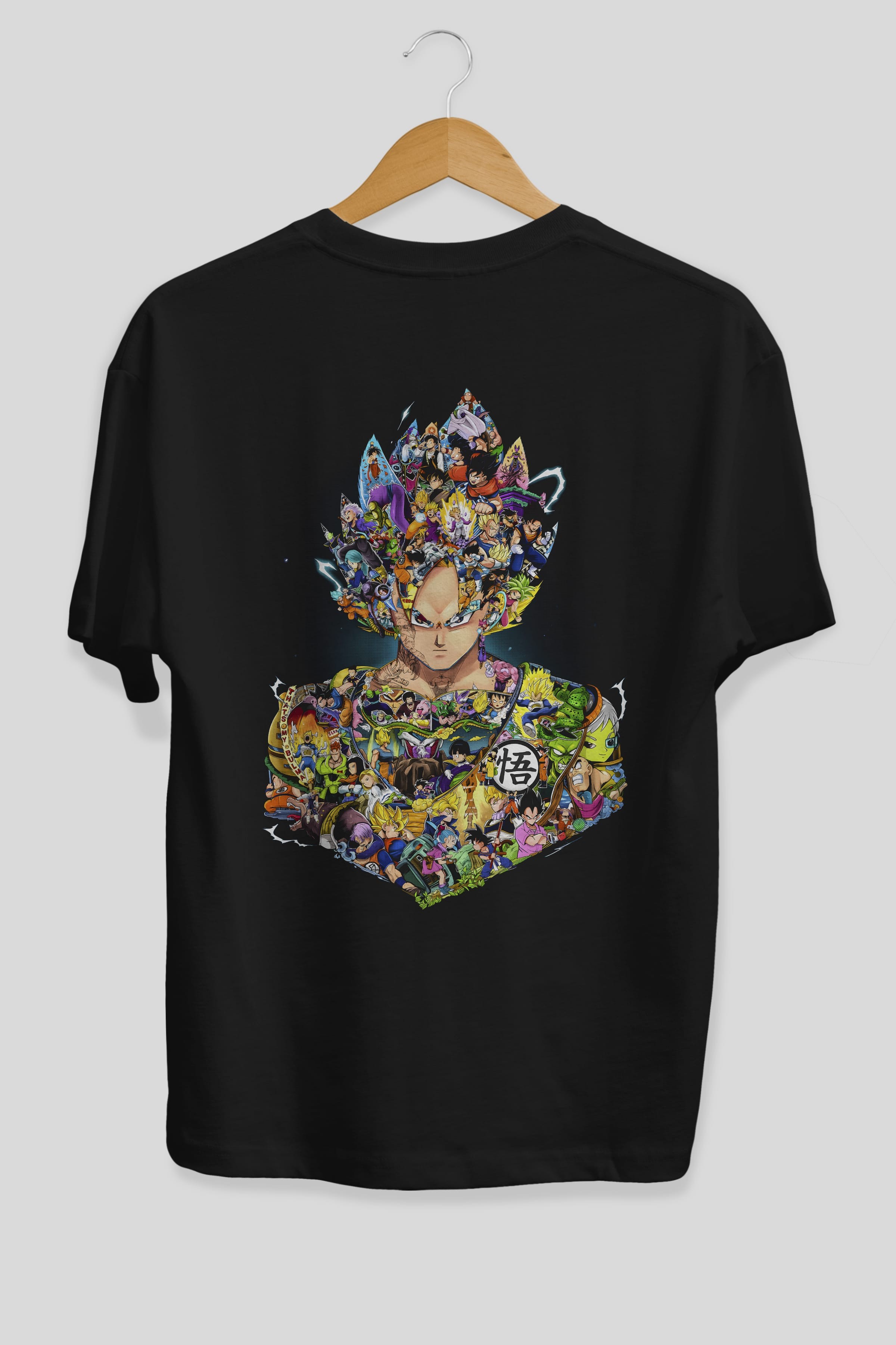 DRAGON BALL ART Anime Arka Baskılı Oversize t-shirt Erkek Kadın Unisex