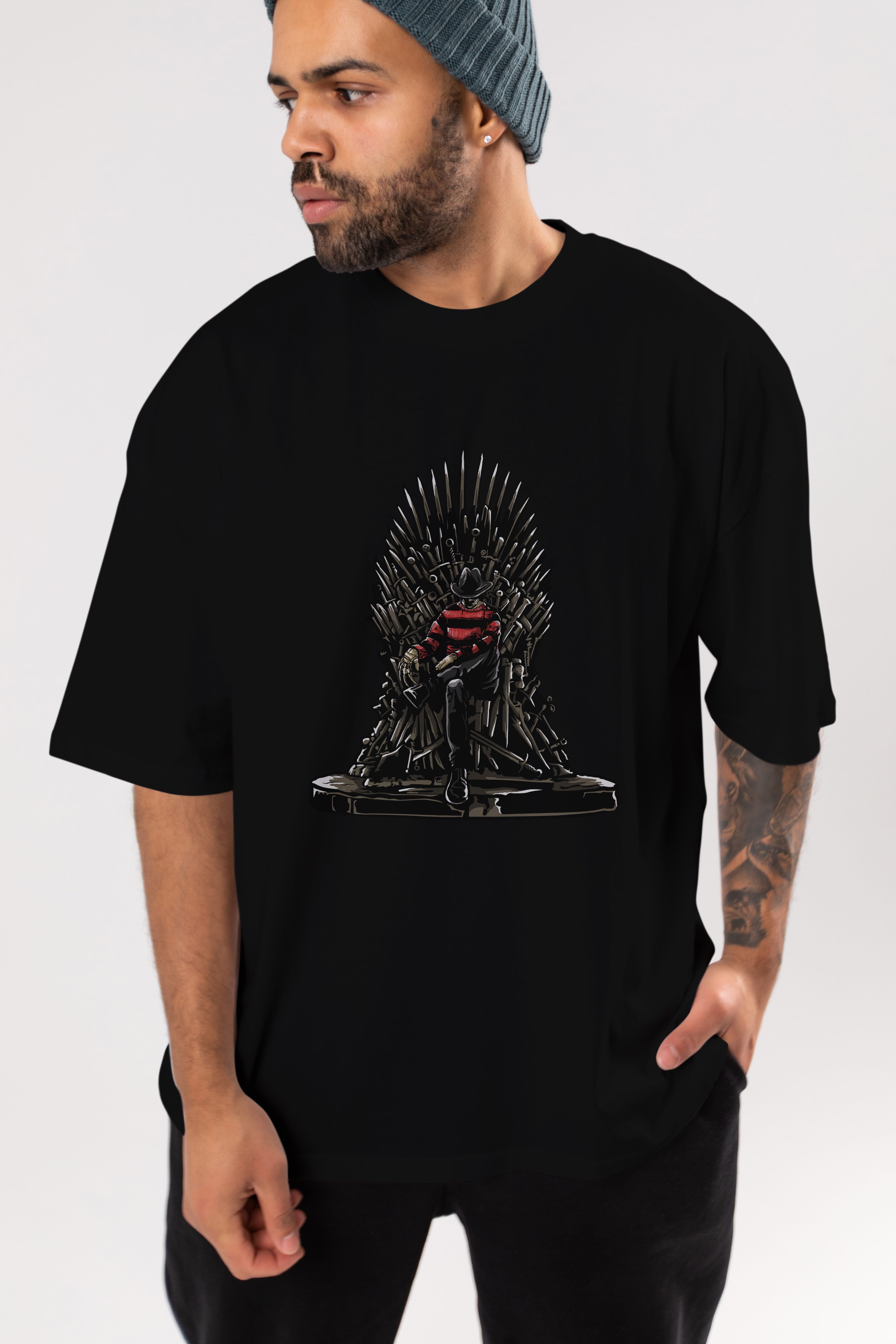 Nightmare Throne Ön Baskılı Oversize t-shirt Erkek Kadın Unisex %100 Pamuk tişort