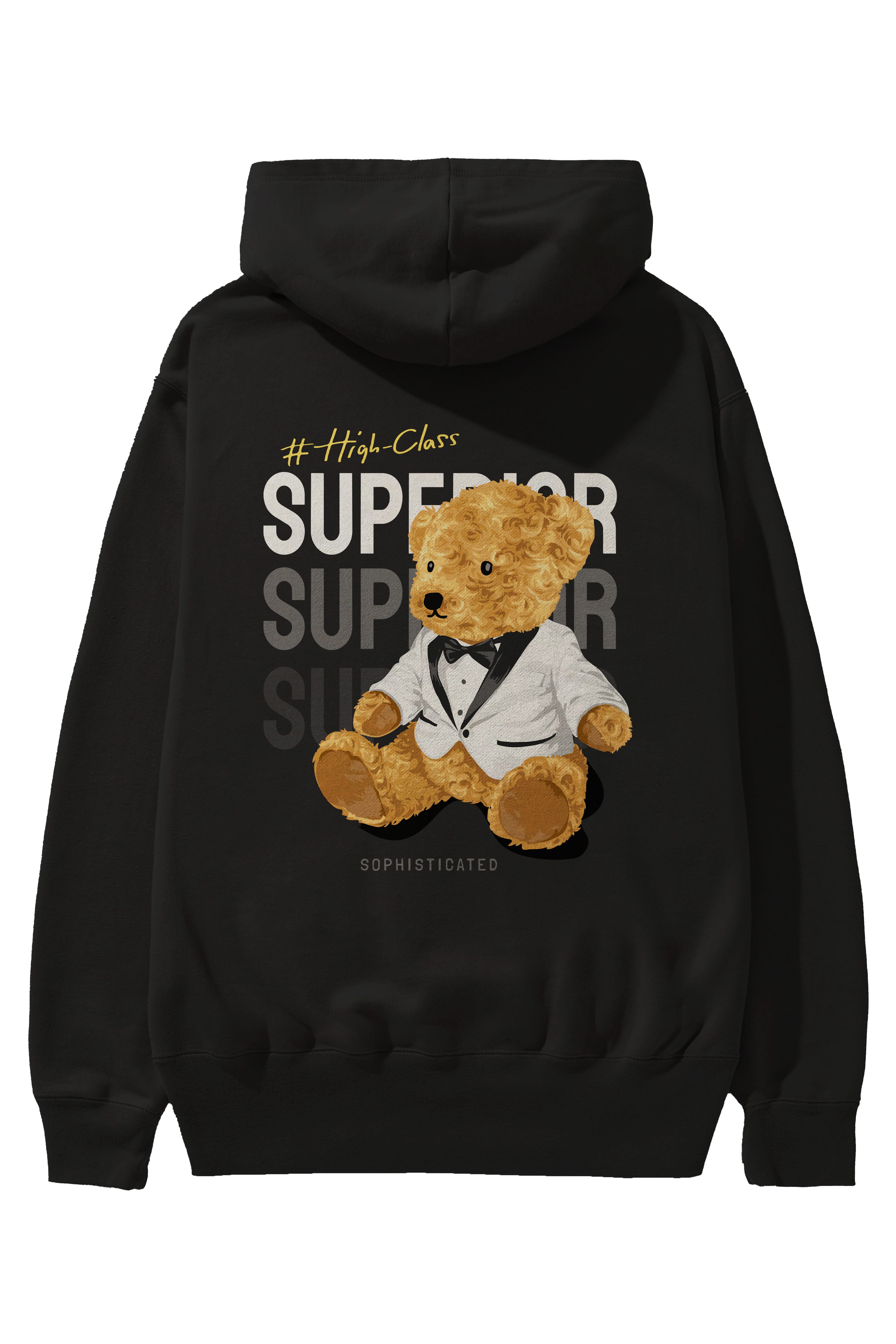 Teddy Bear Superior Arka Baskılı Hoodie Oversize Kapüşonlu Sweatshirt Erkek Kadın Unisex