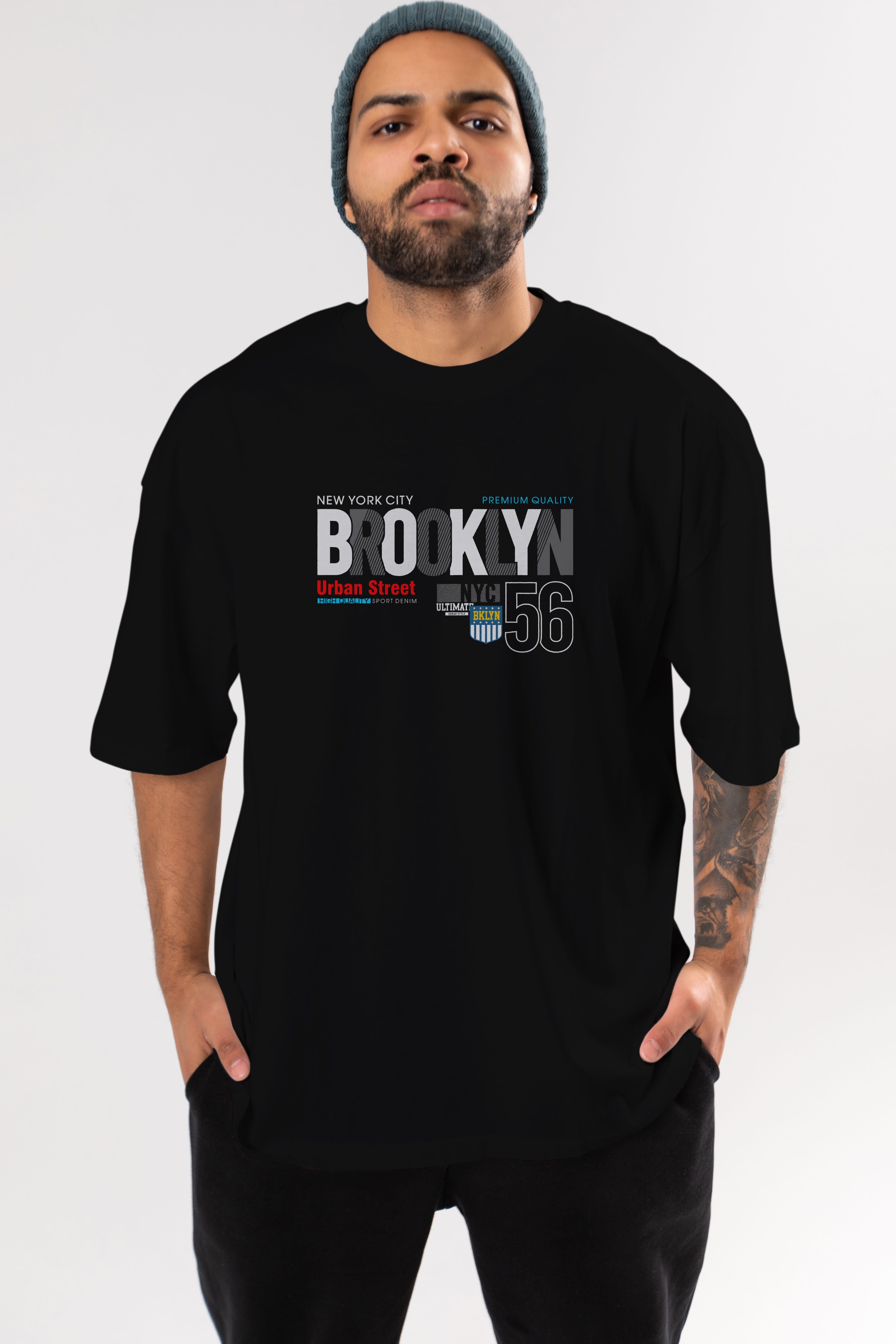 Brooklyn 56 Ön Baskılı Oversize t-shirt Erkek Kadın Unisex