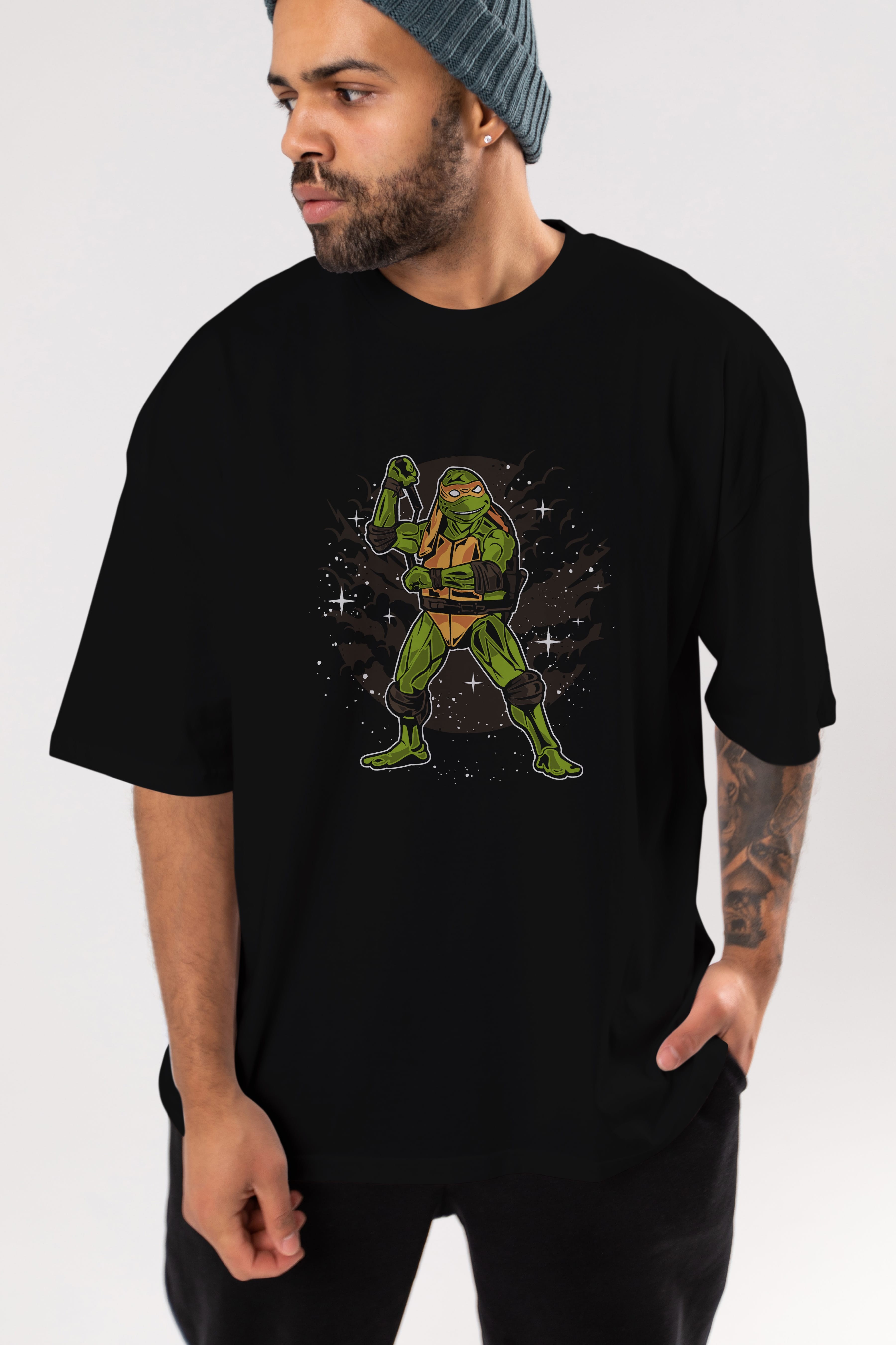 TURTLES Ön Baskılı Oversize t-shirt Erkek Kadın Unisex %100 Pamuk tişort