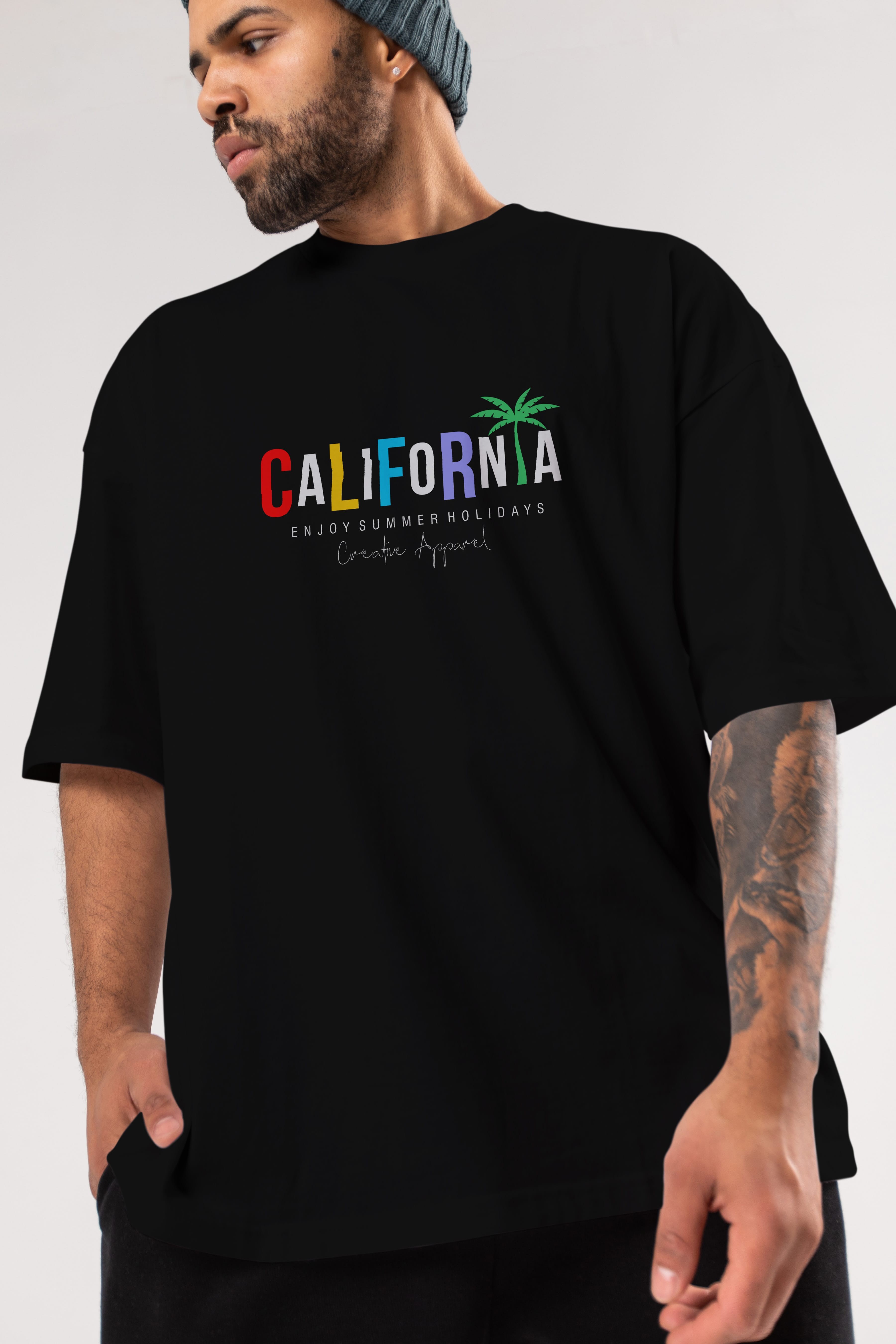 California 2 Ön Baskılı Oversize t-shirt Erkek Kadın Unisex