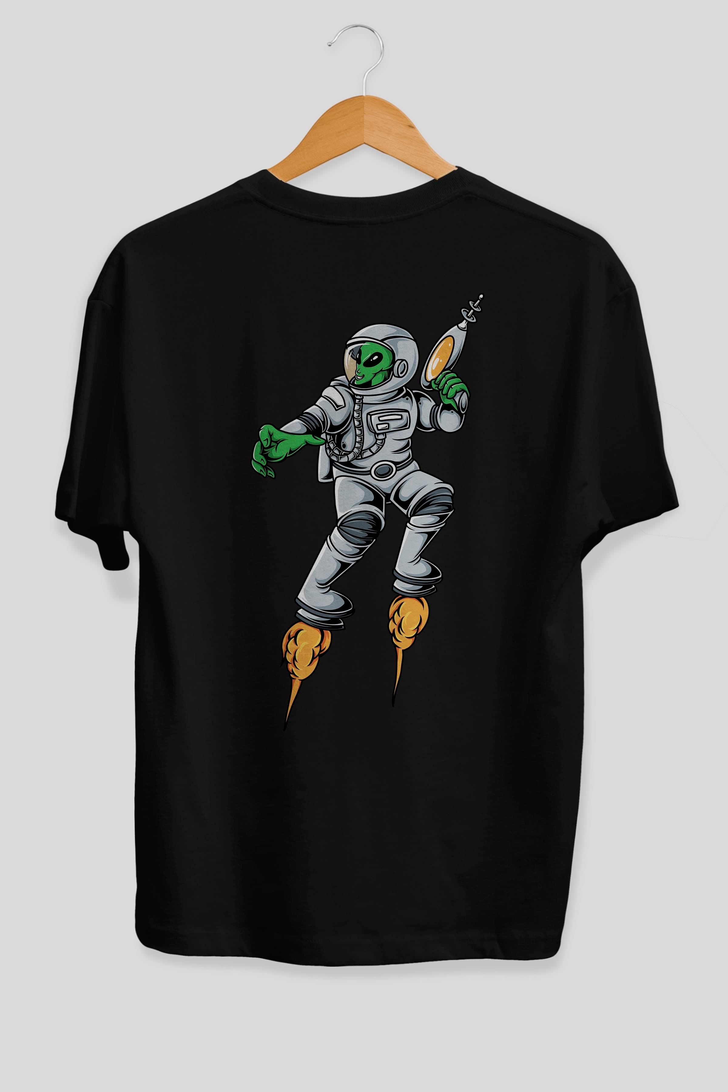 Alien Wars Arka Baskılı Oversize t-shirt Erkek Kadın Unisex