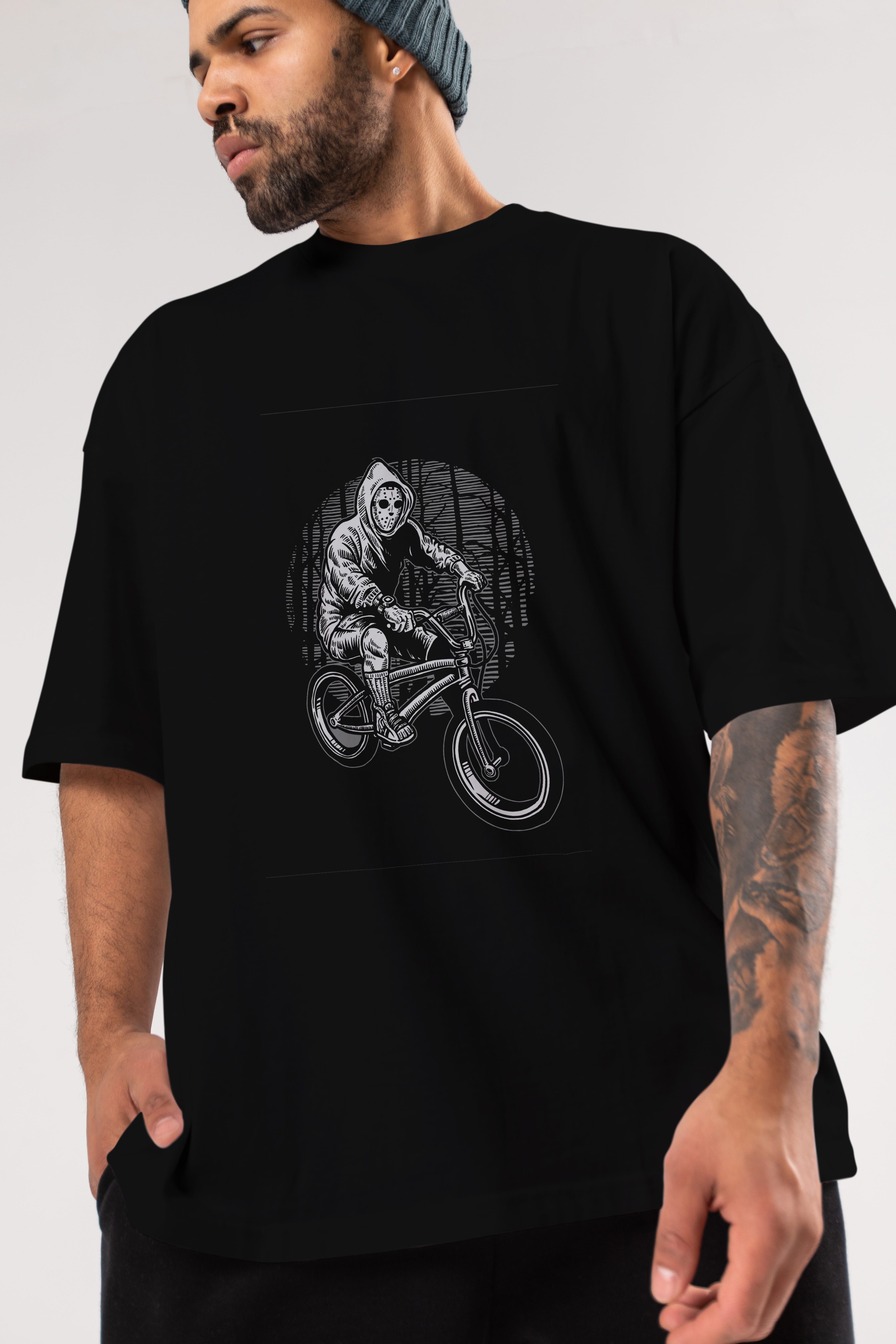 Ride Bike To Kill Ön Baskılı Oversize t-shirt Erkek Kadın Unisex %100 Pamuk tişort