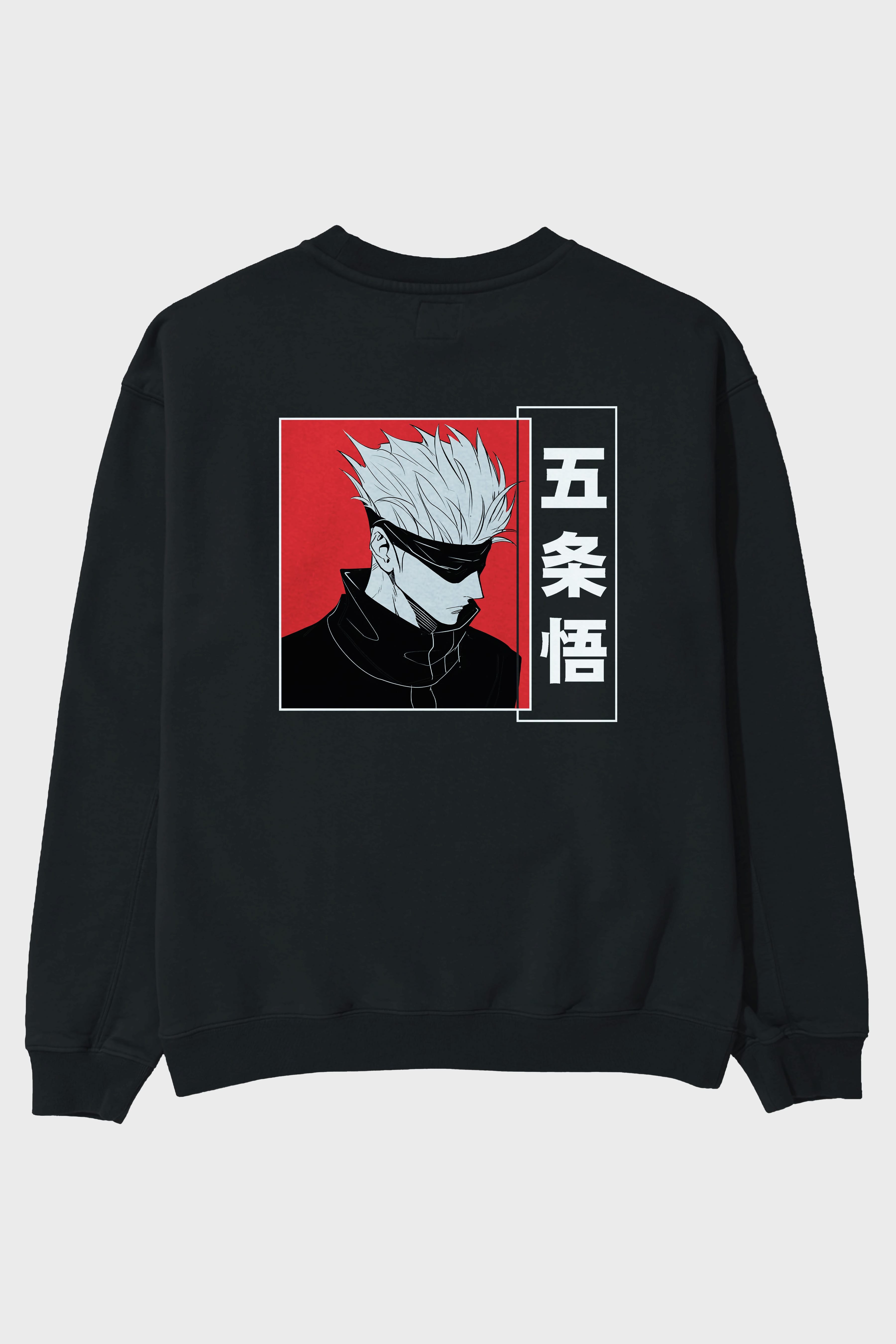 JUJUTSU KAISEN 2 Anime Arka Baskılı Oversize Sweatshirt Erkek Kadın Unisex