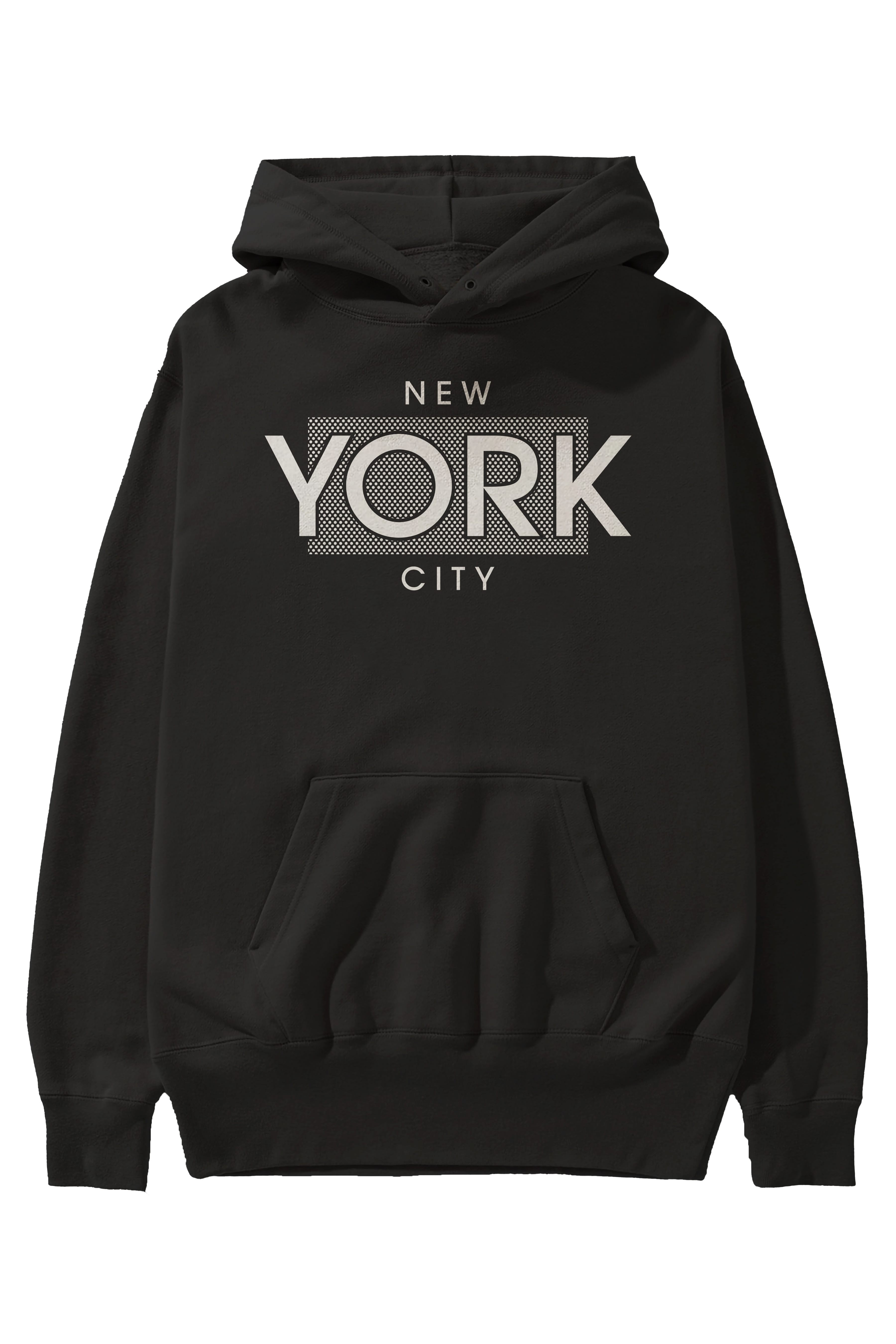 New York City Ön Baskılı Oversize Hoodie Kapüşonlu Sweatshirt Erkek Kadın Unisex