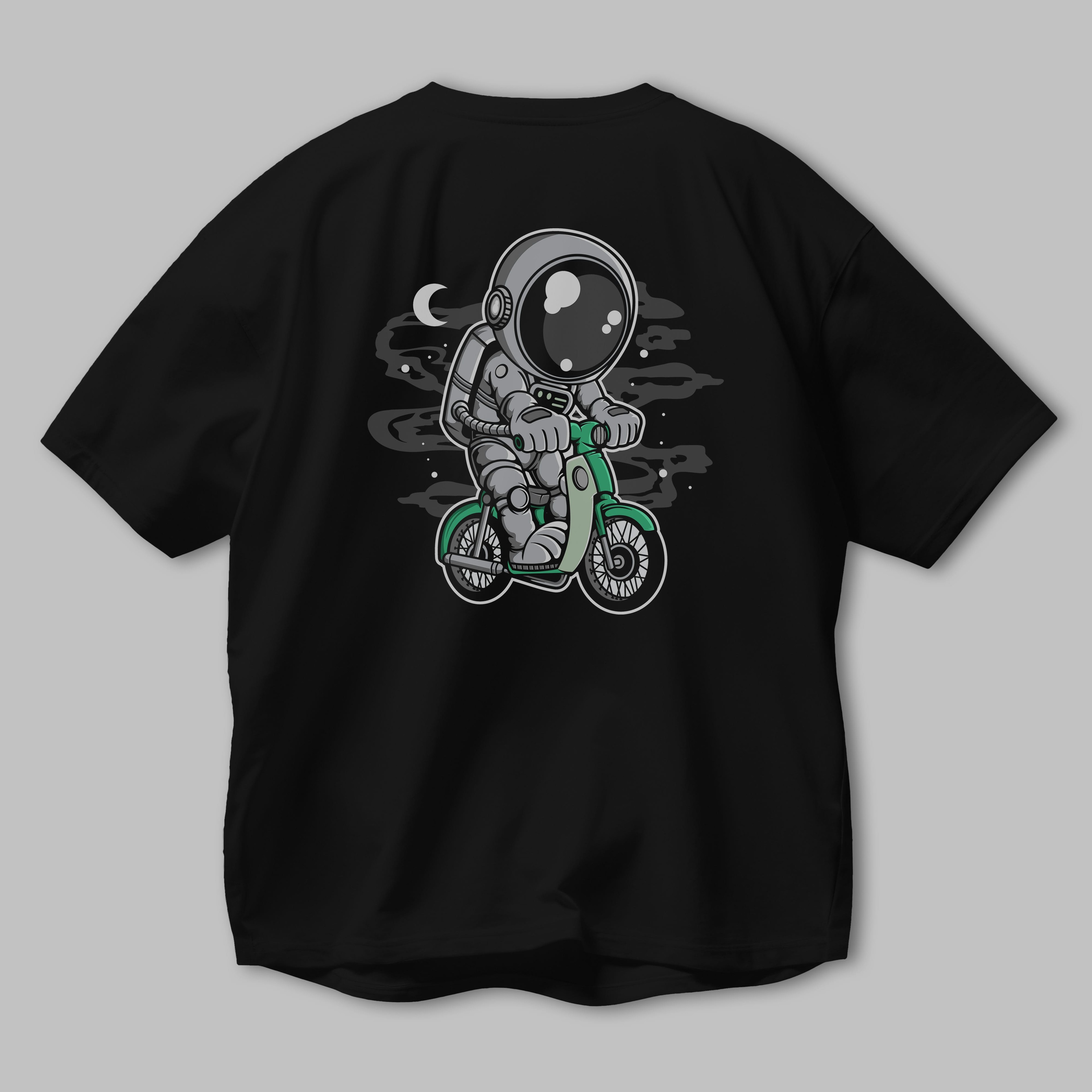 Astronaut Classic Motorbike Arka Baskılı Oversize t-shirt Erkek Kadın Unisex