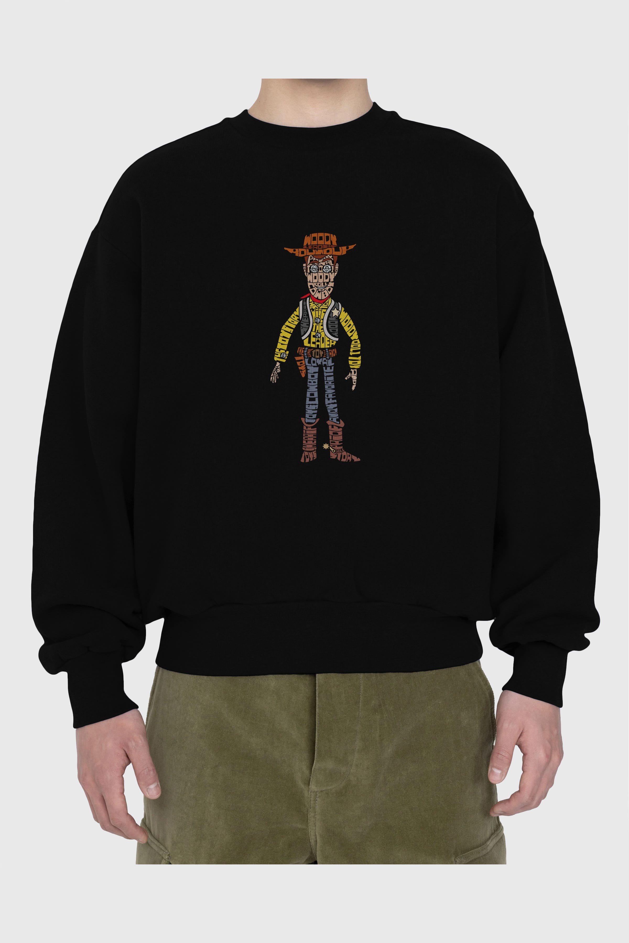 Woody Ön Baskılı Oversize Sweatshirt Erkek Kadın Unisex