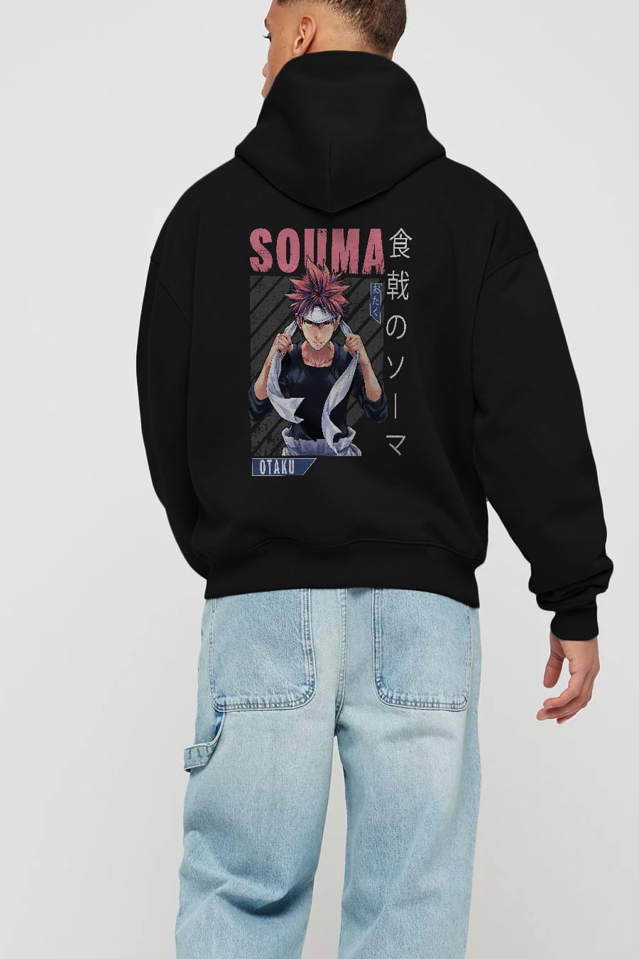 Souma Yukihira 8 Anime Arka Baskılı Hoodie Oversize Kapüşonlu Sweatshirt Erkek Kadın Unisex