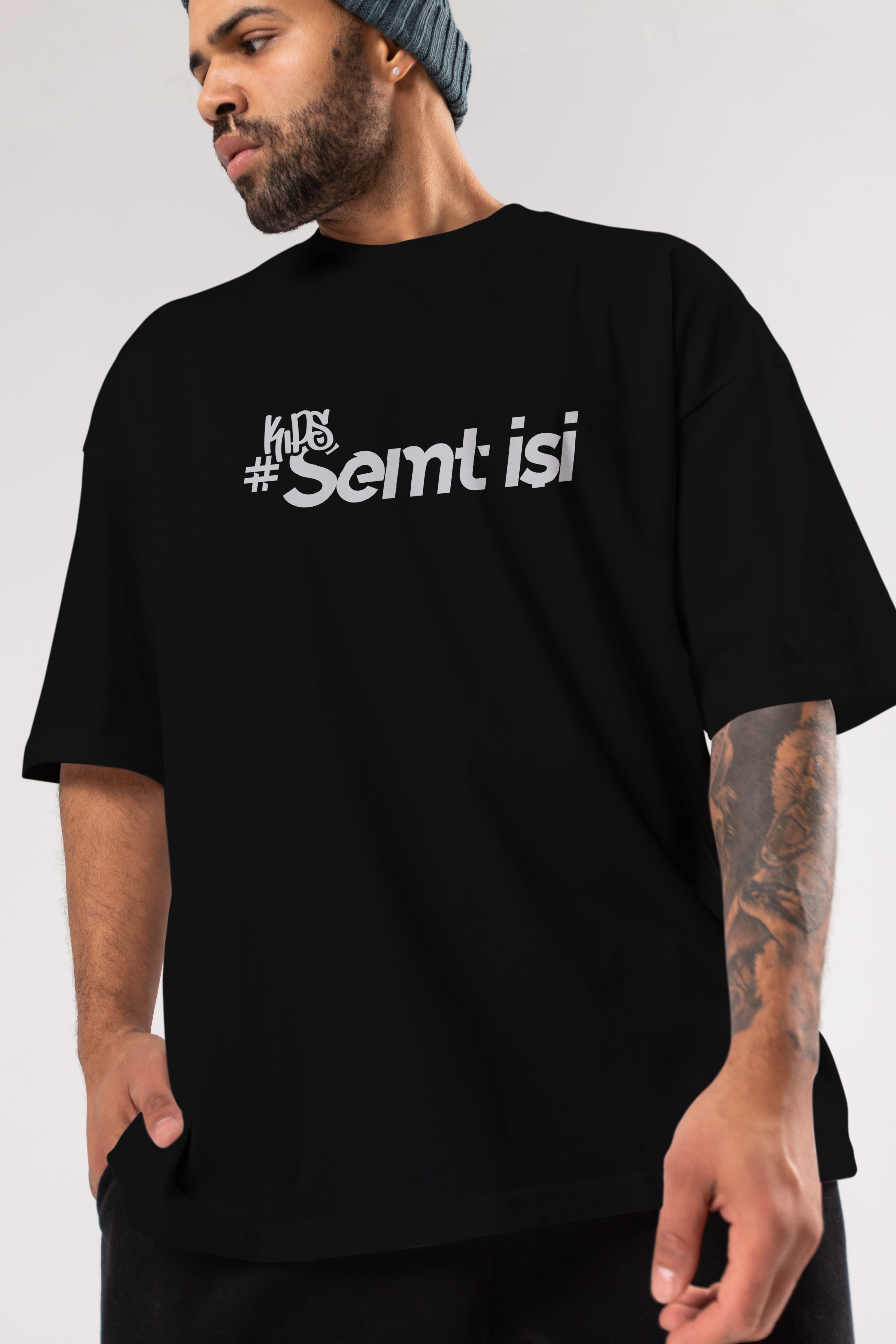 Semt İşi Ön Baskılı Oversize t-shirt %100 pamuk Erkek Kadın Unisex