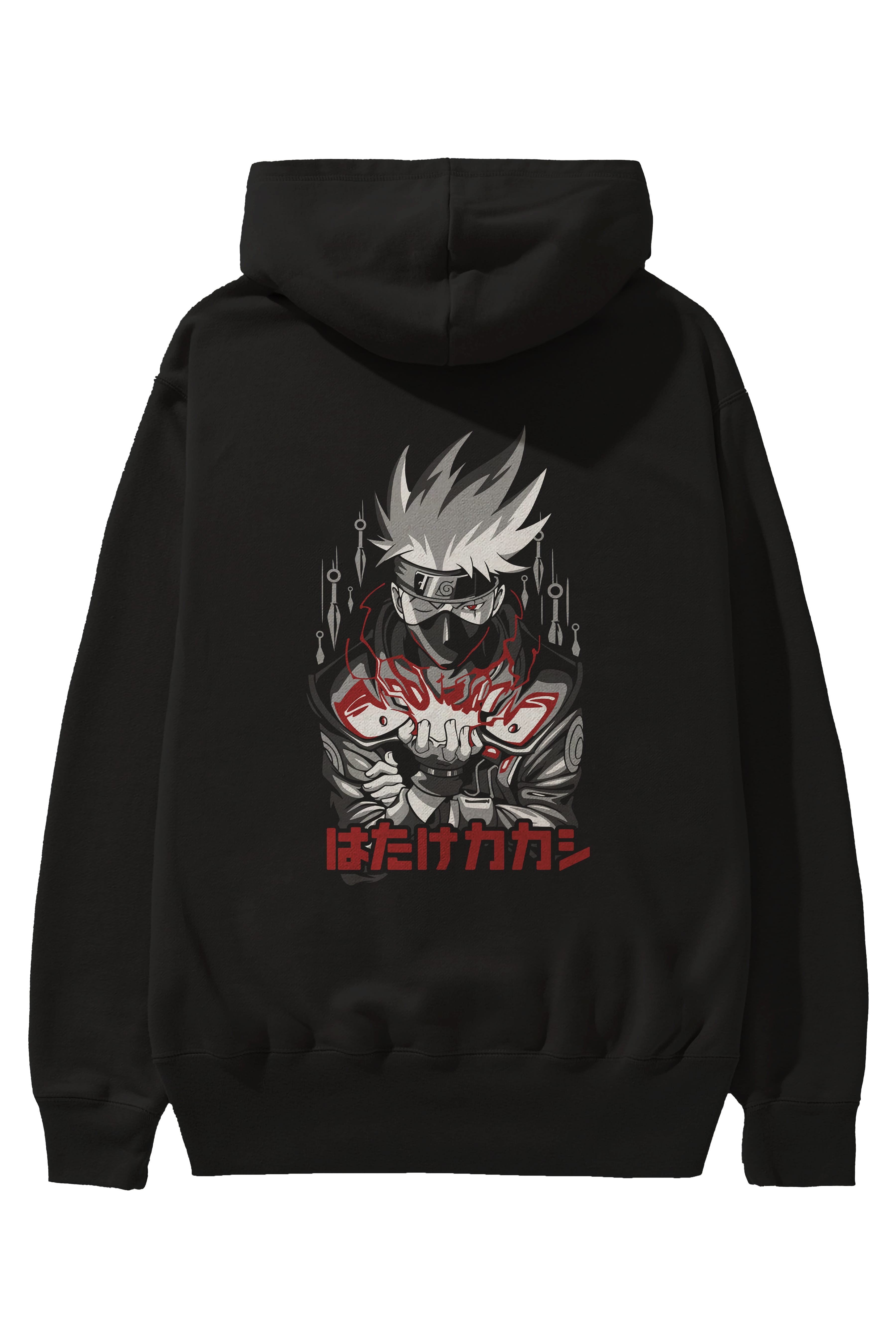 KAKASHI HATAKE NARUTO 1 Anime Arka Baskılı Hoodie Oversize Kapüşonlu Sweatshirt Erkek Kadın Unisex