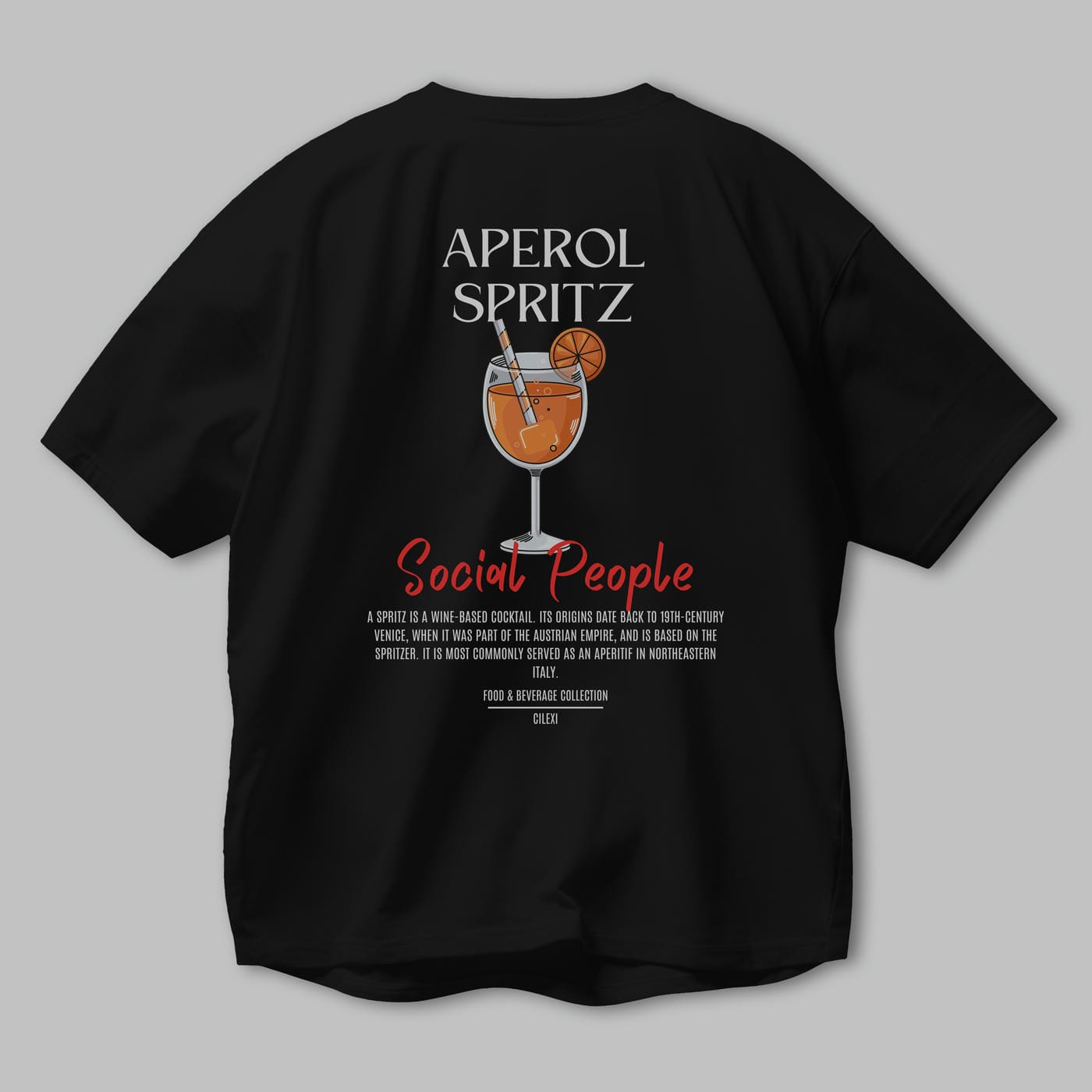 Aperol Sprıtz Kokteyl Serisi Baskılı Oversize t-shirt Erkek Kadın Unisex %100 Pamuk Bisiklet Yaka tişort
