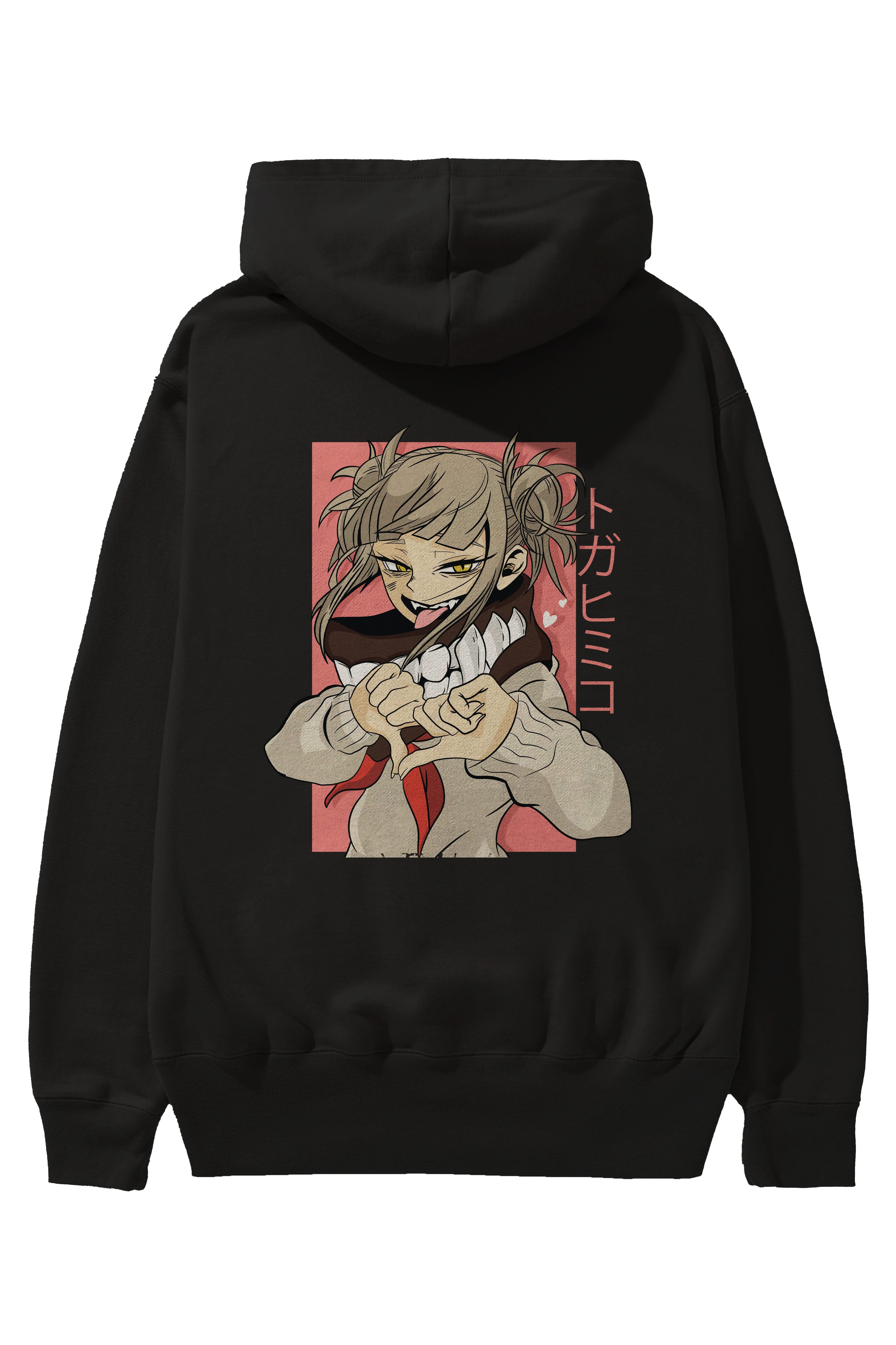 Himiko Toga Anime Arka Baskılı Hoodie Oversize Kapüşonlu Sweatshirt Erkek Kadın Unisex