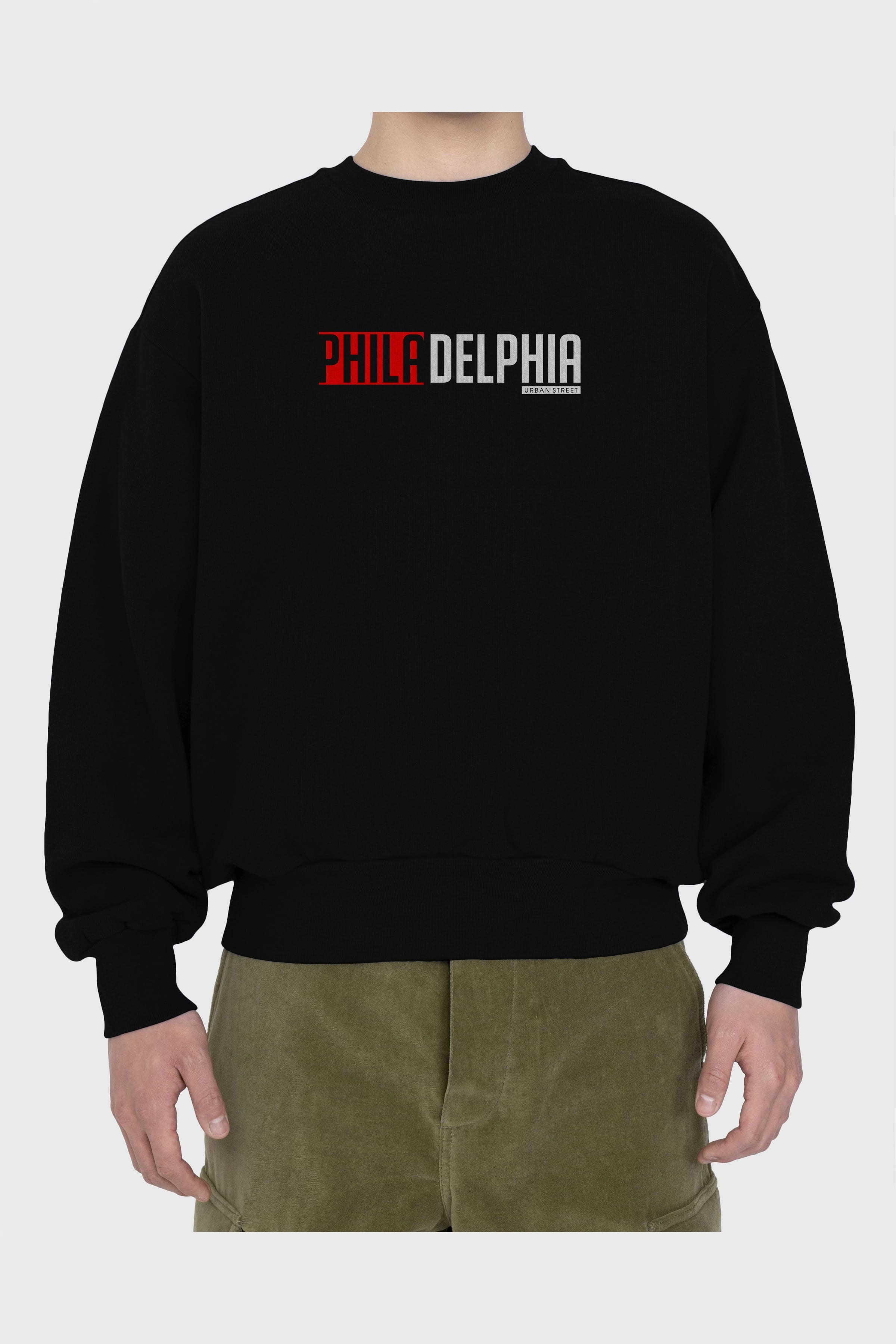 Philadelphia Ön Baskılı Oversize Sweatshirt Erkek Kadın Unisex