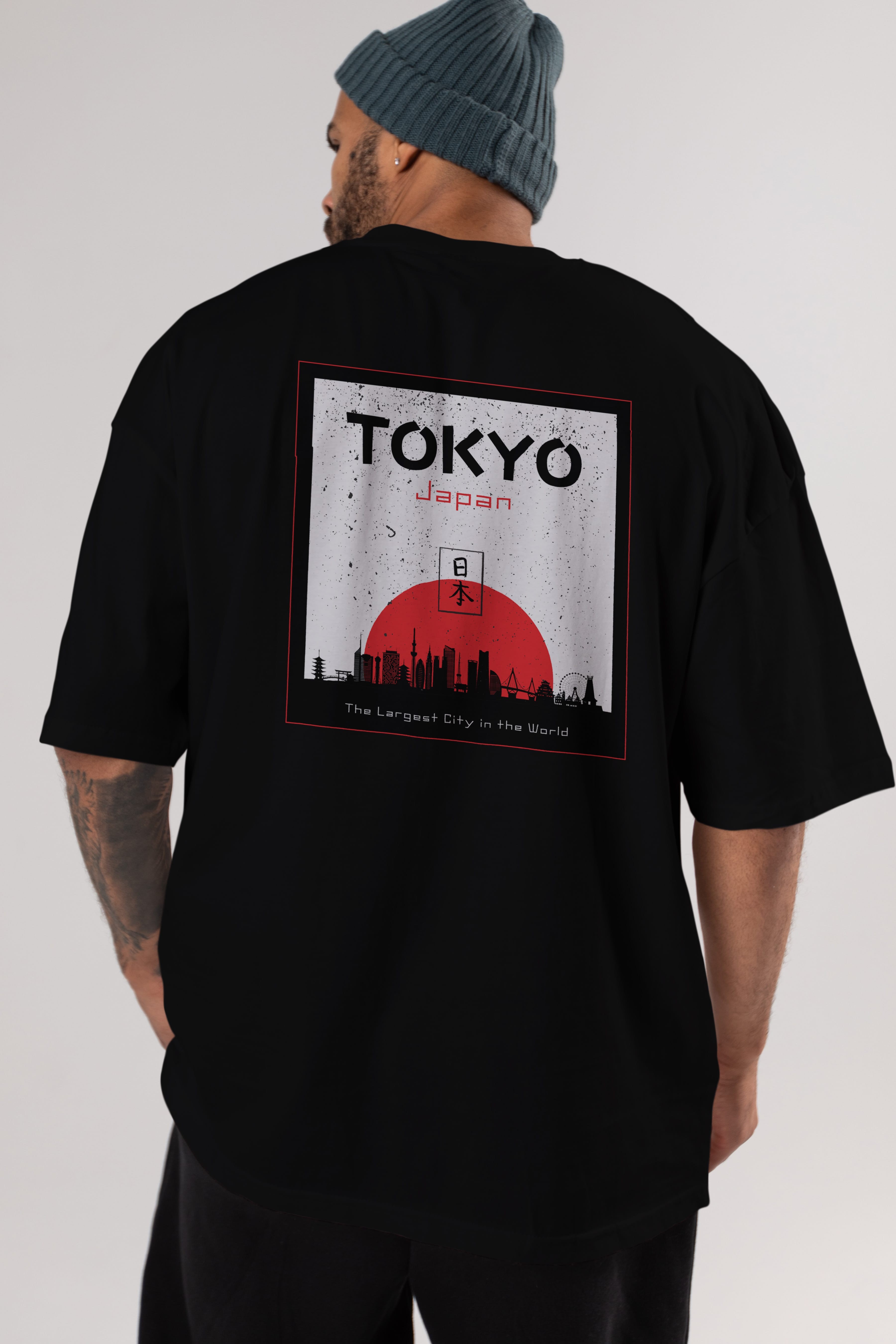 Tokyo Japan Yazılı Arka Baskılı Oversize t-shirt Erkek Kadın Unisex