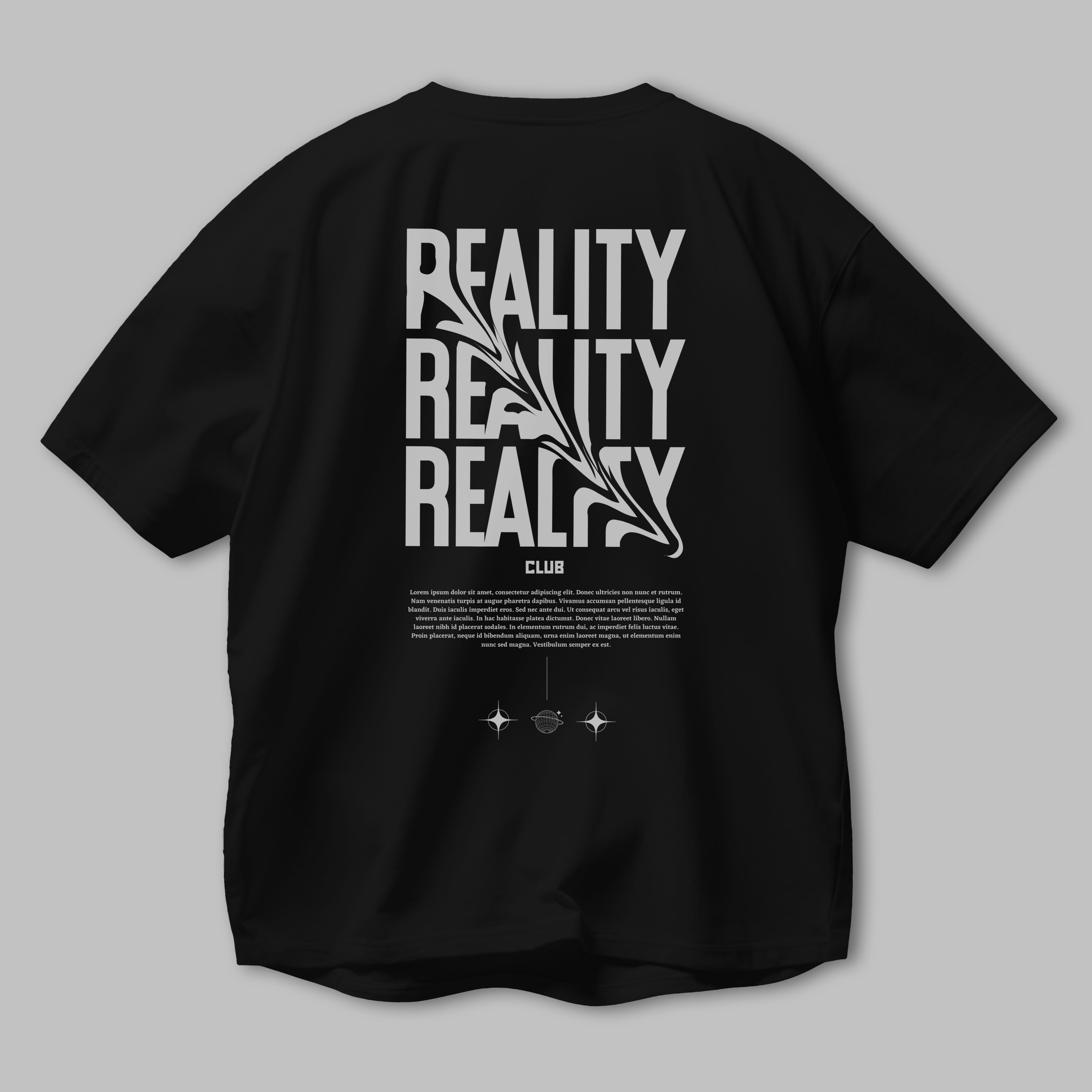 Reality Yazılı Arka Baskılı Oversize t-shirt Erkek Kadın Unisex