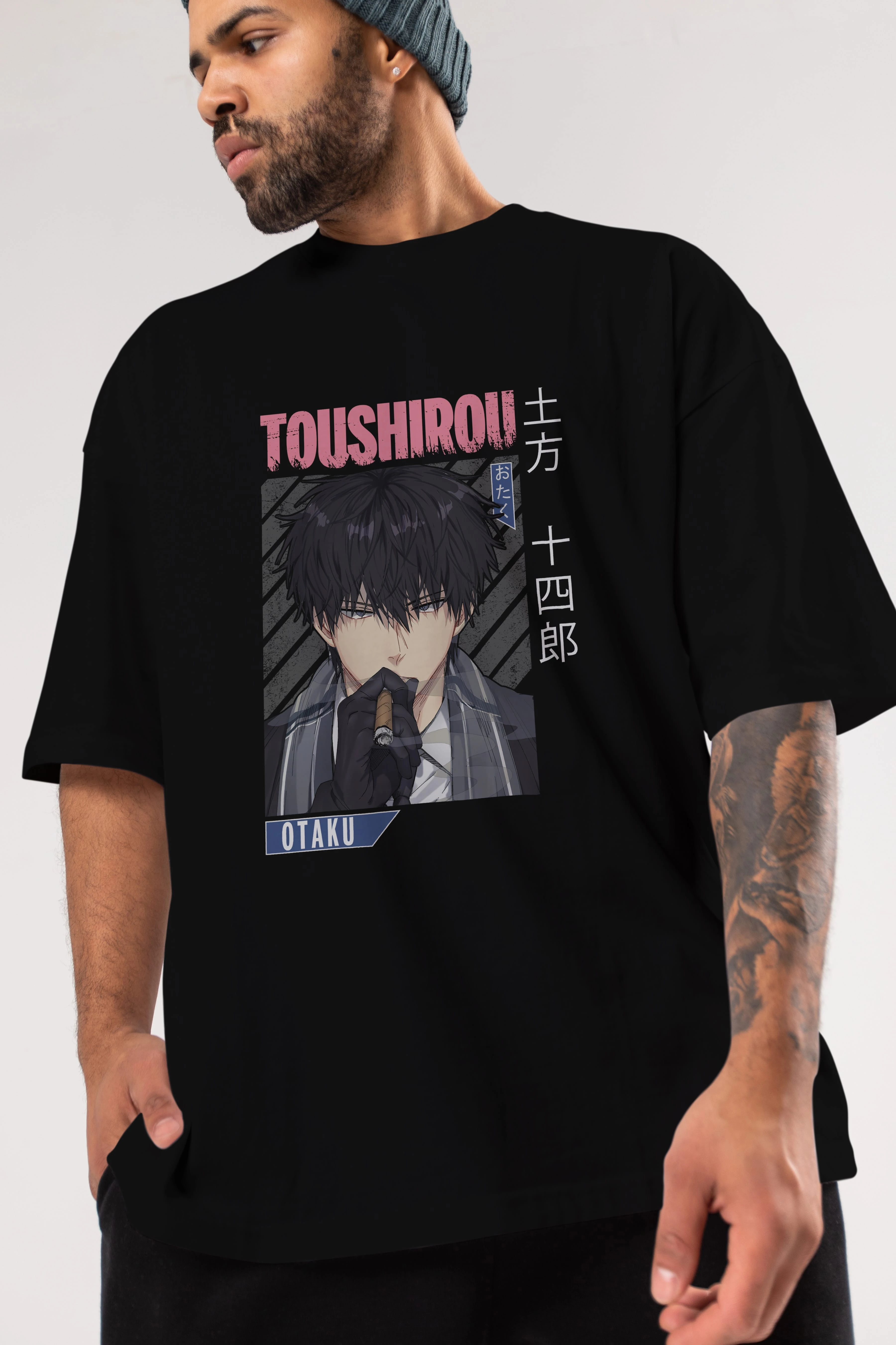 Toushirou Hijikata 2 Anime Ön Baskılı Oversize t-shirt %100 pamuk Erkek Kadın Unisex