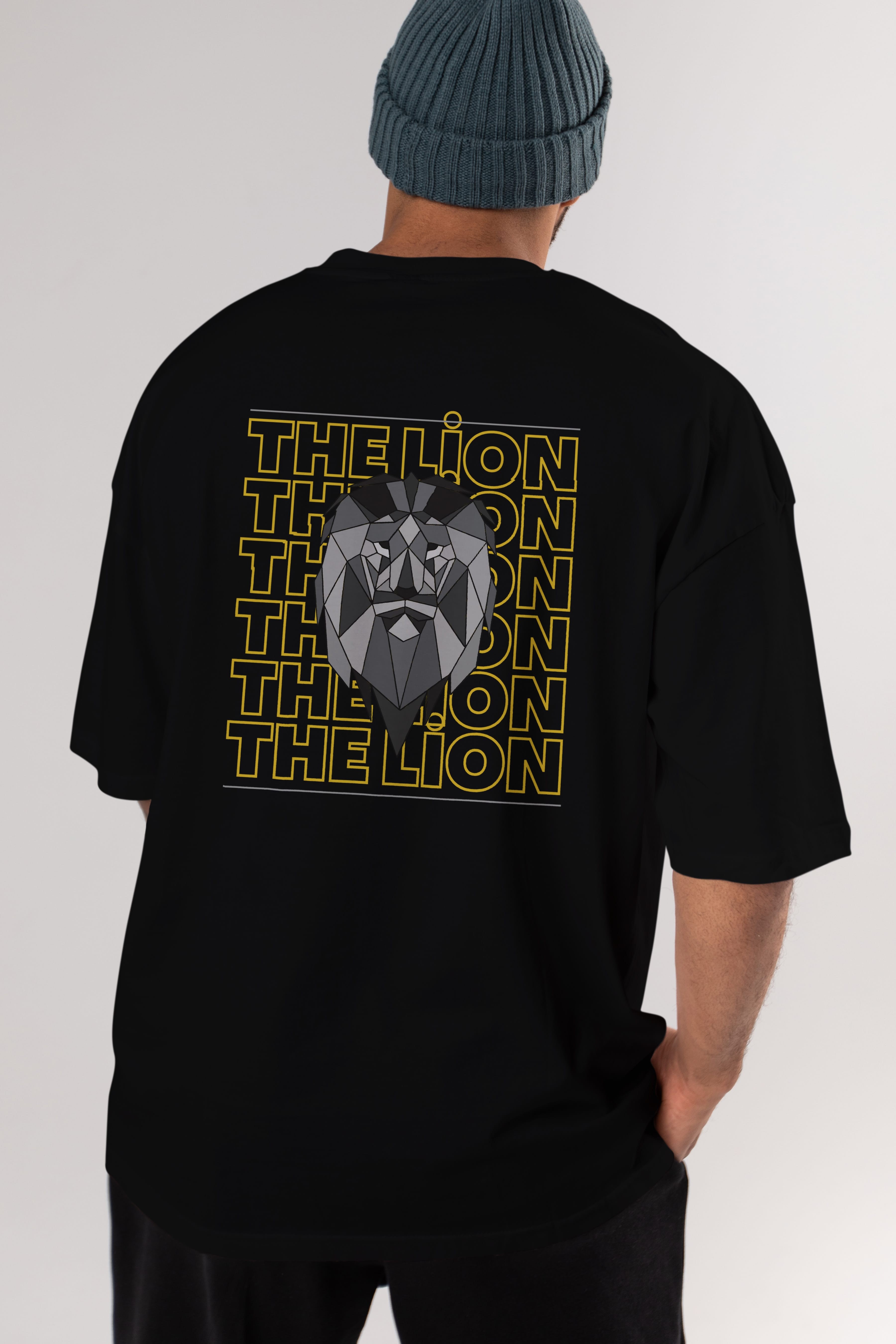 The Lion Yazılı Arka Baskılı Oversize t-shirt Erkek Kadın Unisex